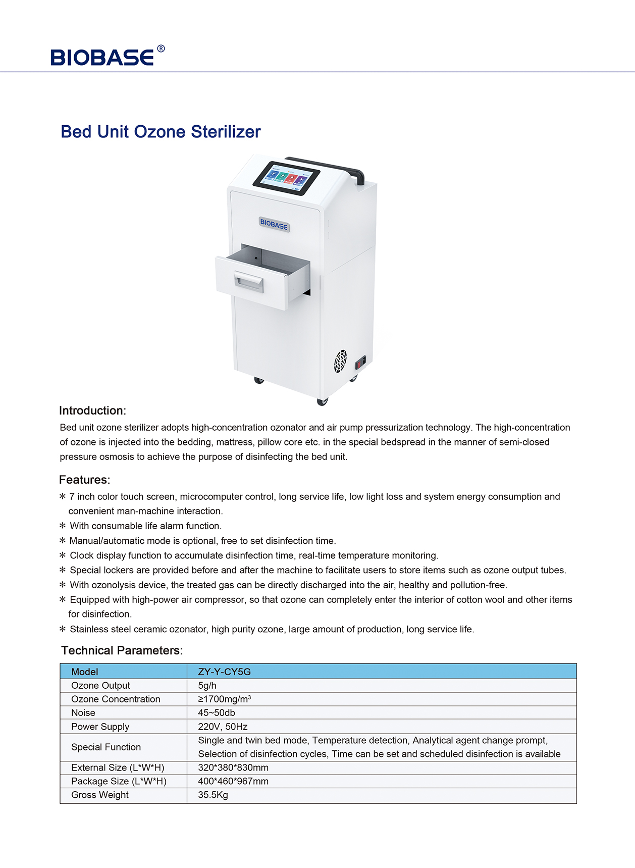 Ozonsterilisator für Betteinheiten