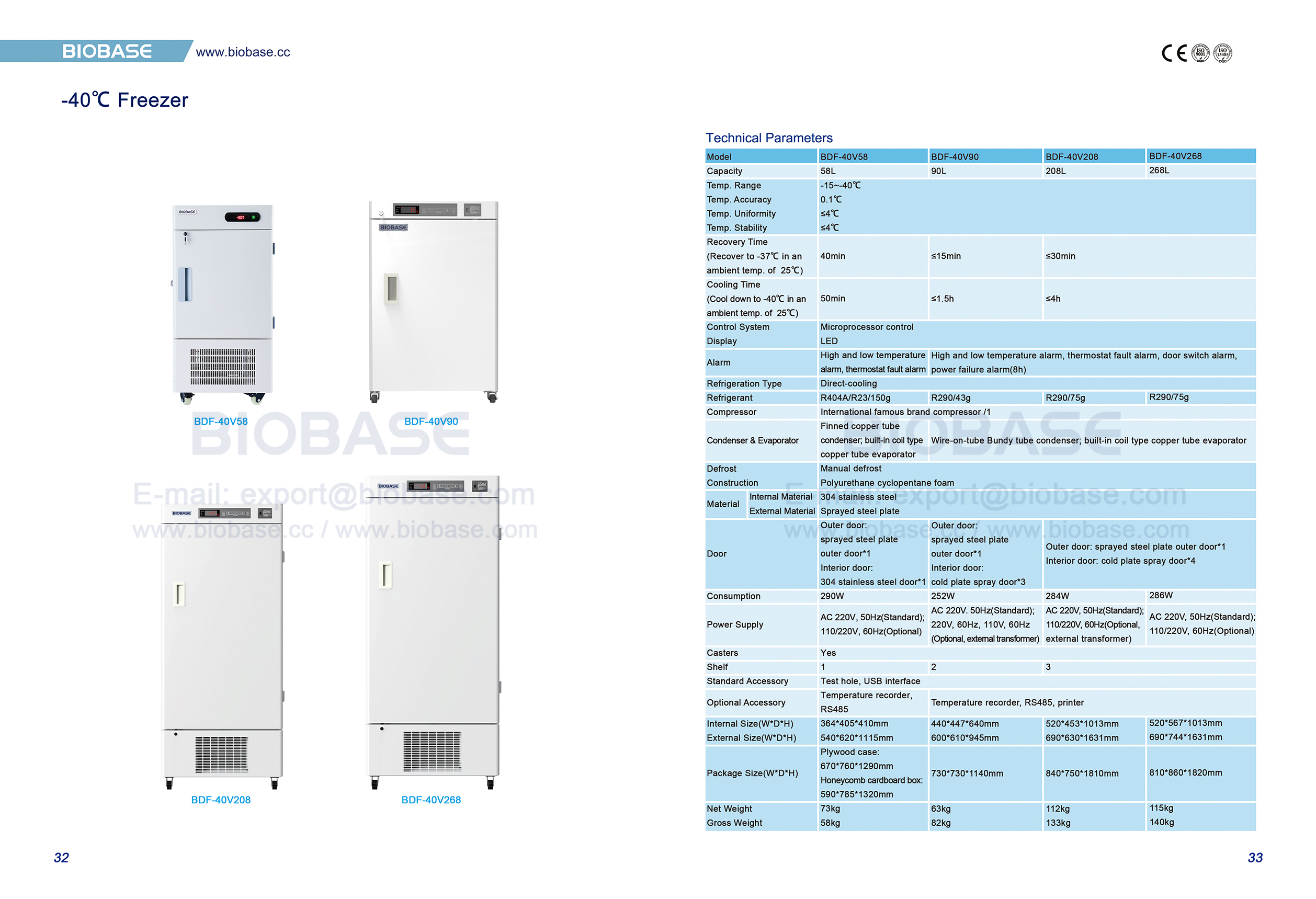 32-33 -40 ℃ Gefrierschrank
