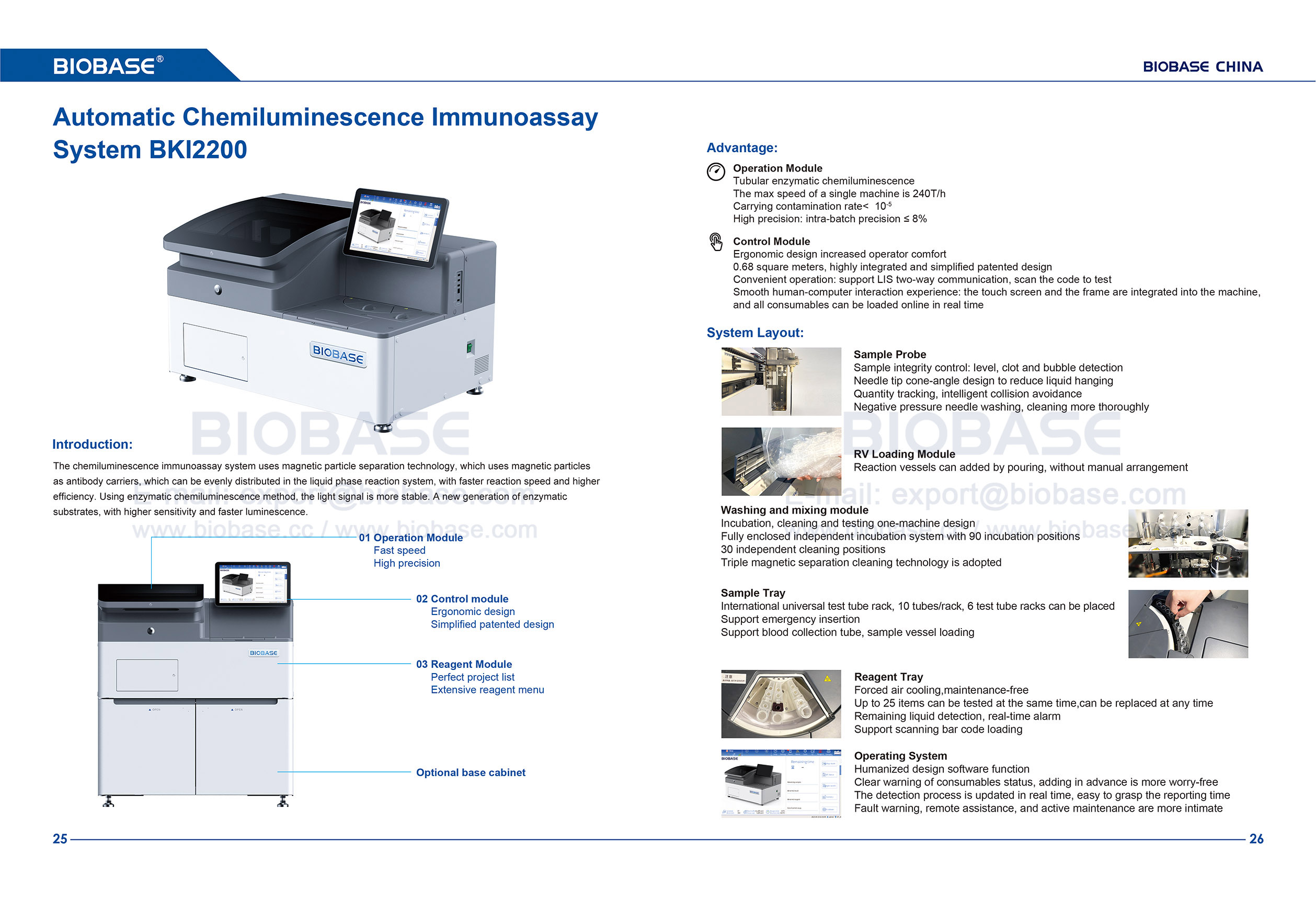 25-26 Automatische Chemilumineszenz-Immunoassay-System BKI2200 1 