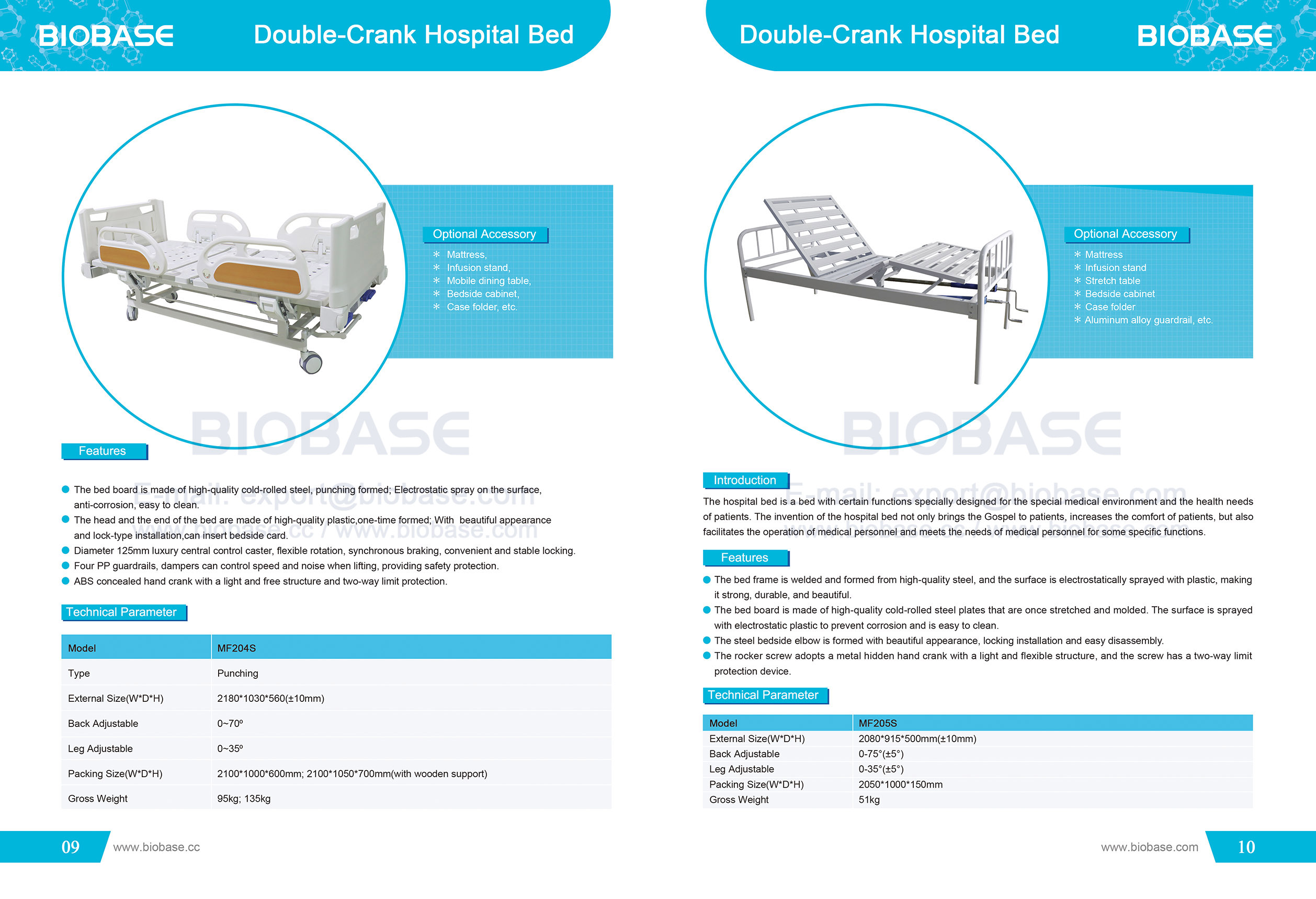 9-10 Doppelkrankenkrankenhausbett MF204S & MF205S