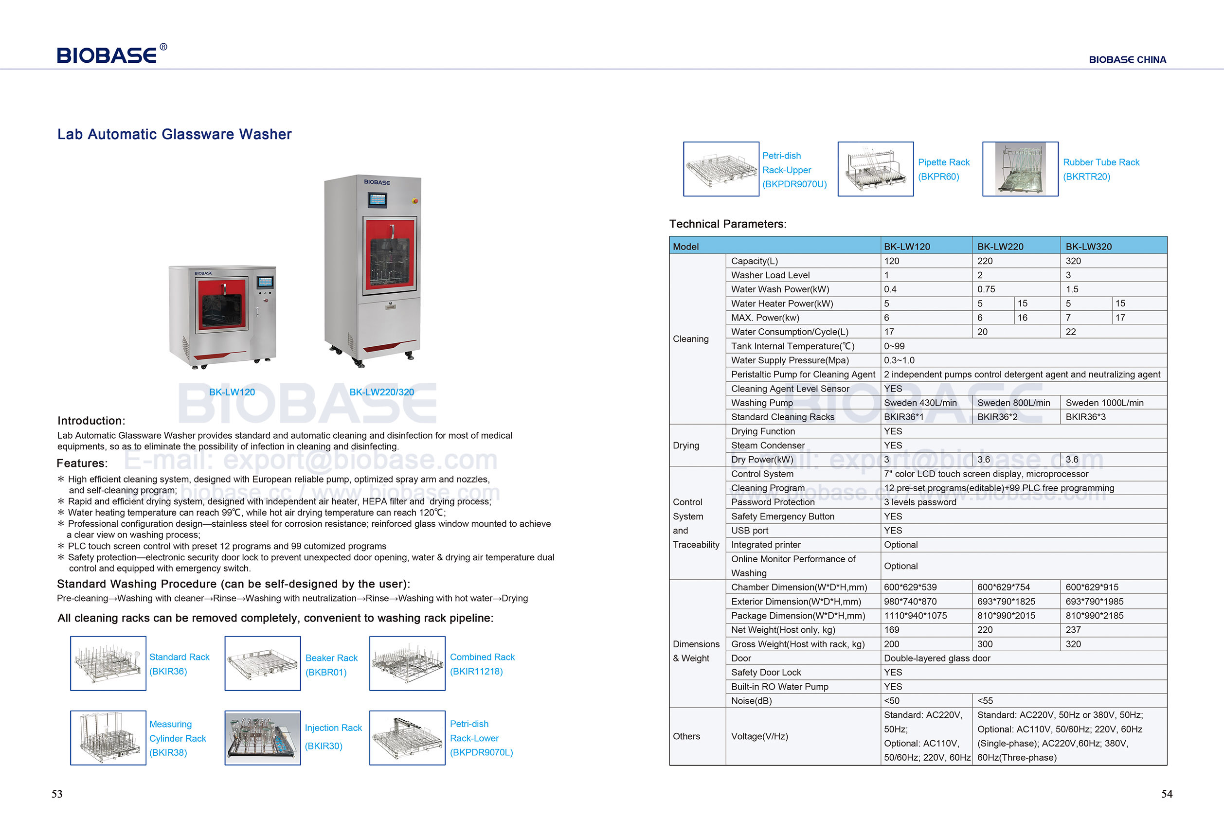 53-54 Lab Automatische Glaswarenspülmaschine