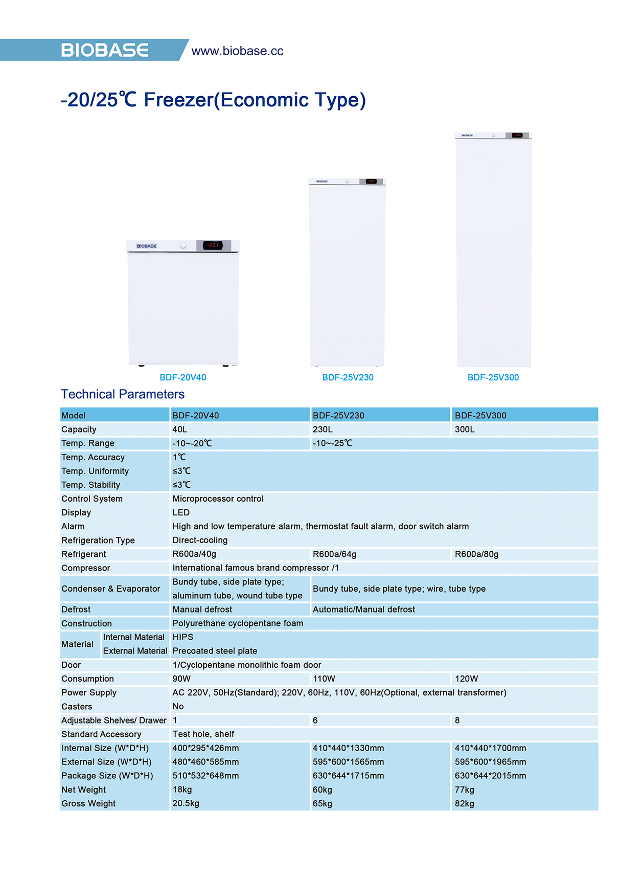 -20 -25 ℃ Gefrierschrank (Wirtschaftstyp)