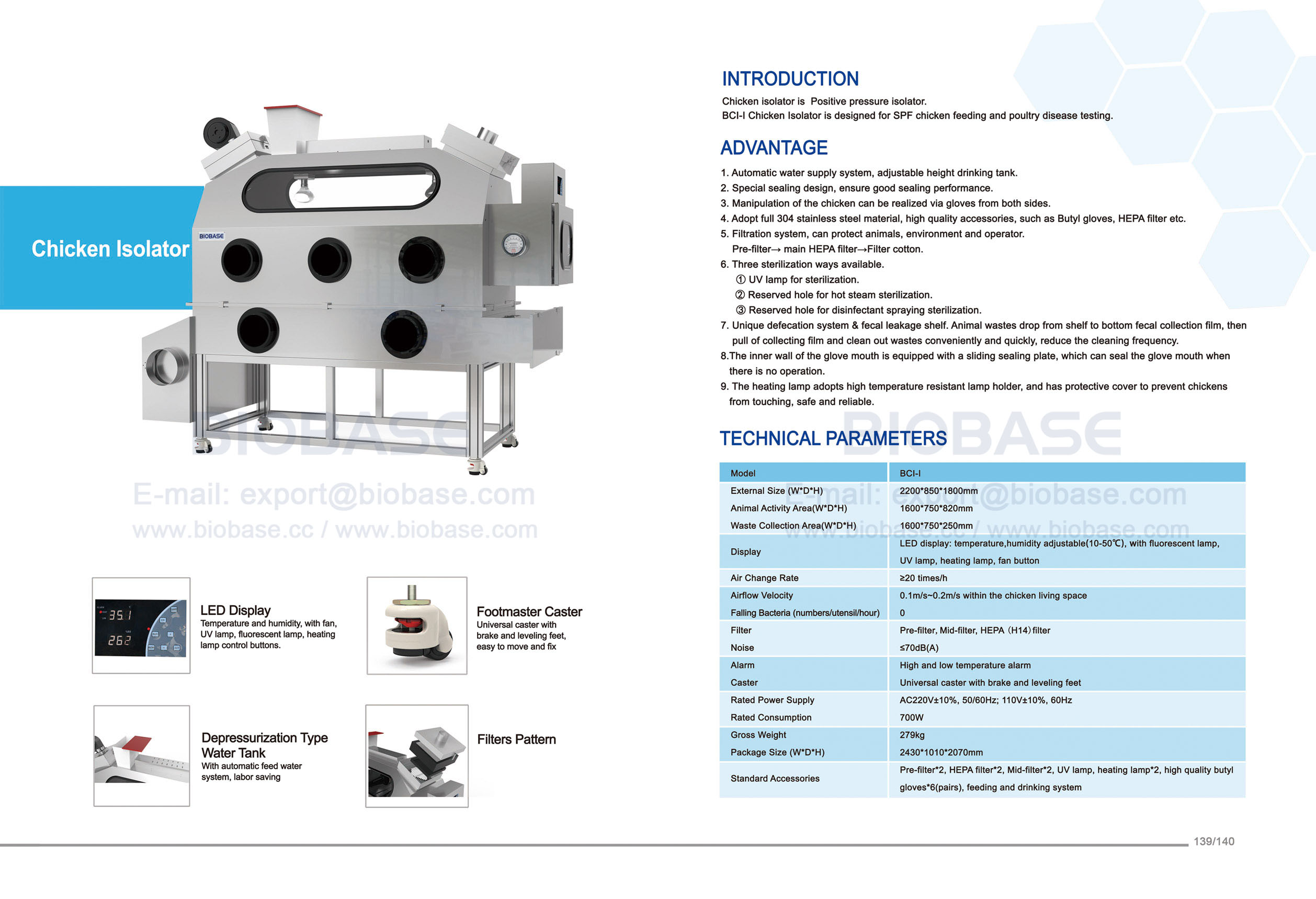 139-140 Hühnerisolator