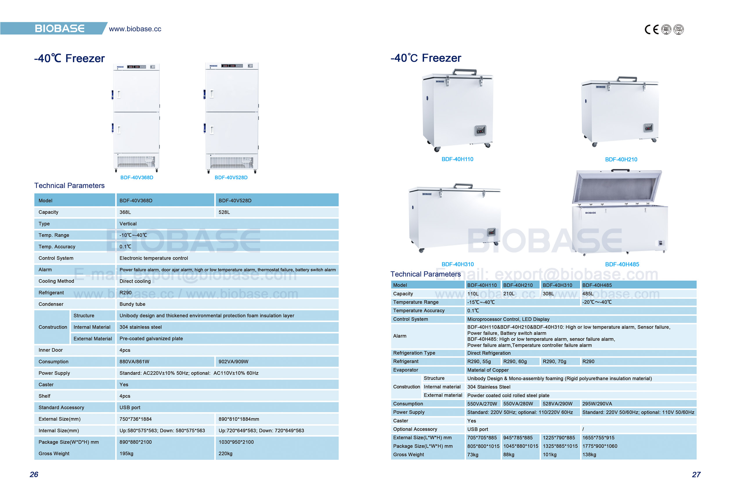 26-27 -40℃ Gefrierschrank