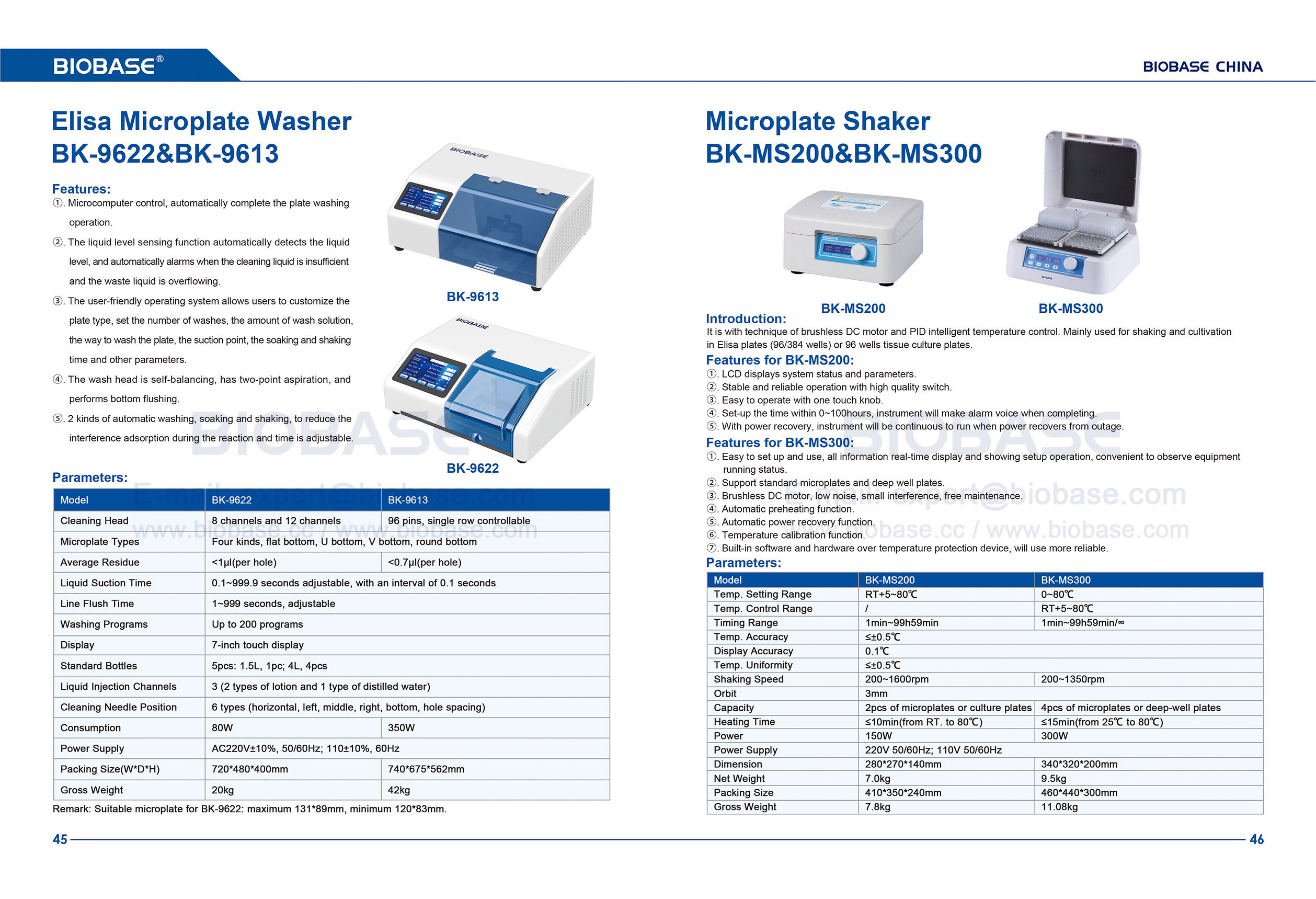 45-46 ELISA MICROPLATE WASHER & MICROPLATE Shaker