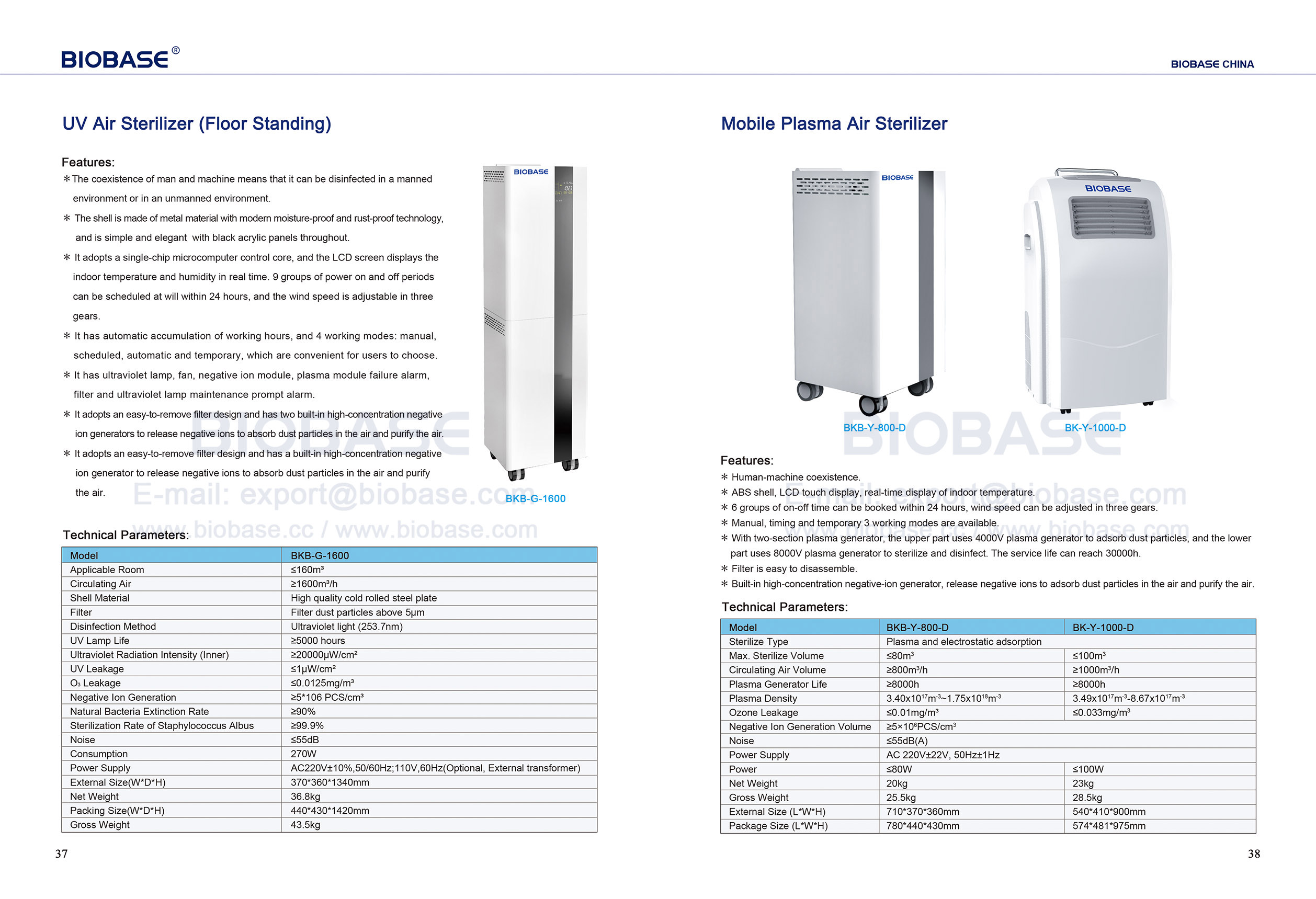 37-38 UV-Luftsterilisator (wandmontiert) und mobiler Plasma-Luftsterilisator