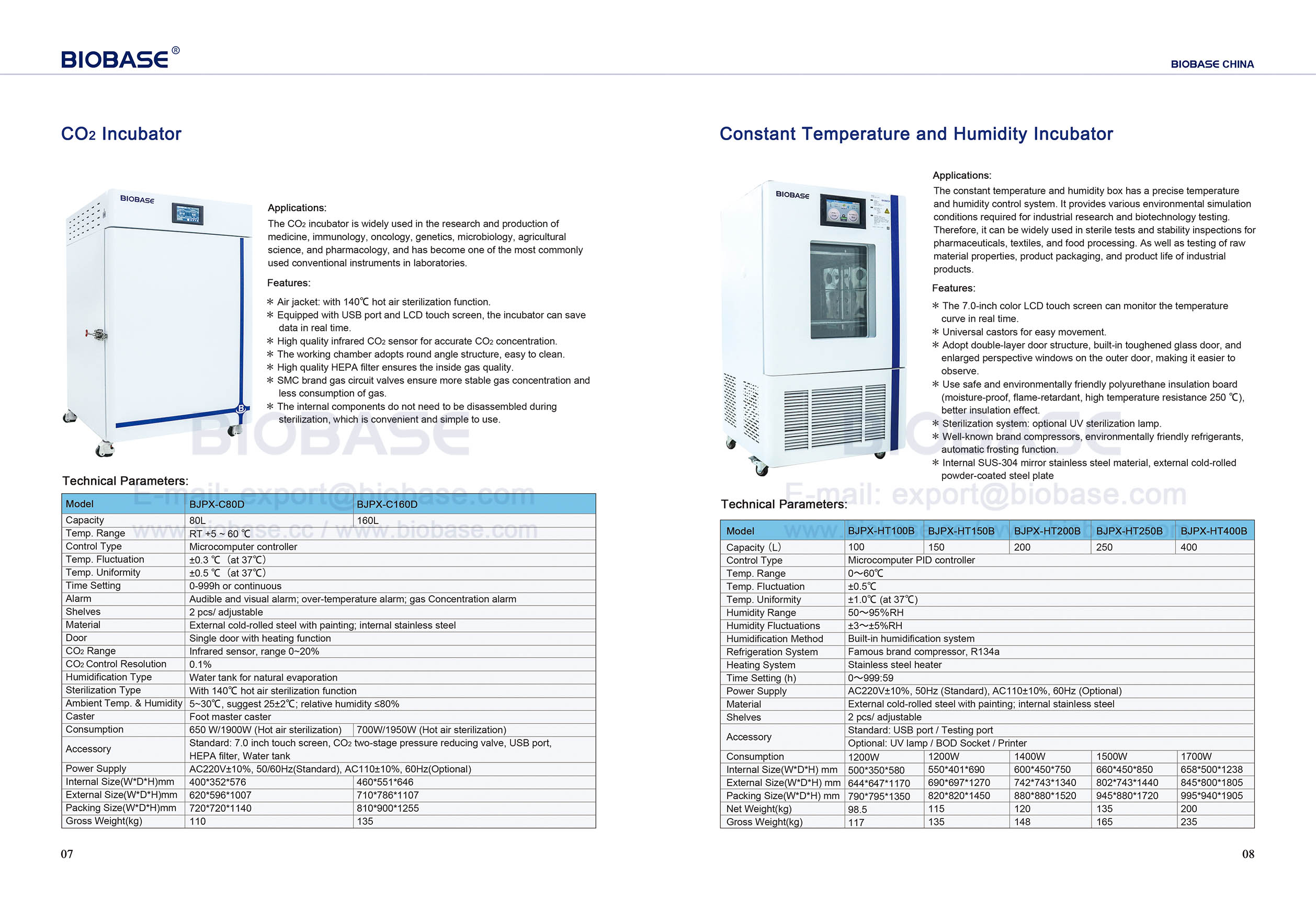 7-8 CO2-Inkubator und Inkubator mit konstanter Temperatur und Luftfeuchtigkeit