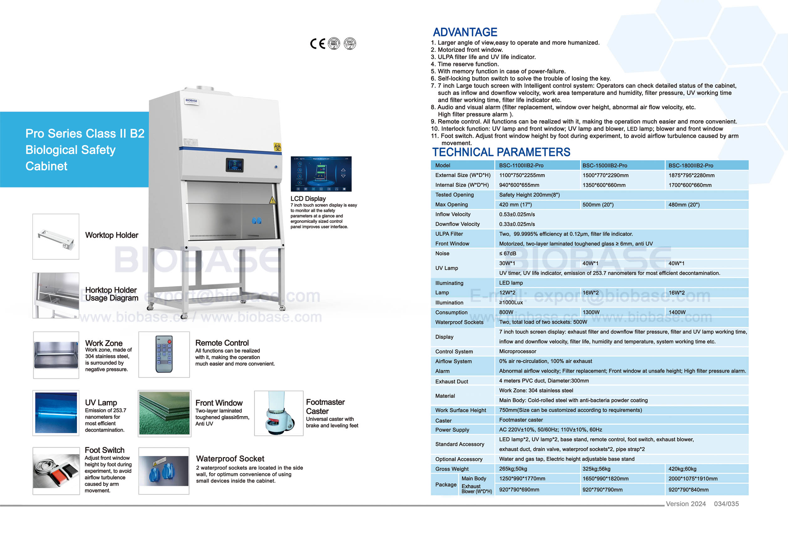 34-35 Biologische Sicherheitswerkbank der Pro-Serie, Klasse II B2