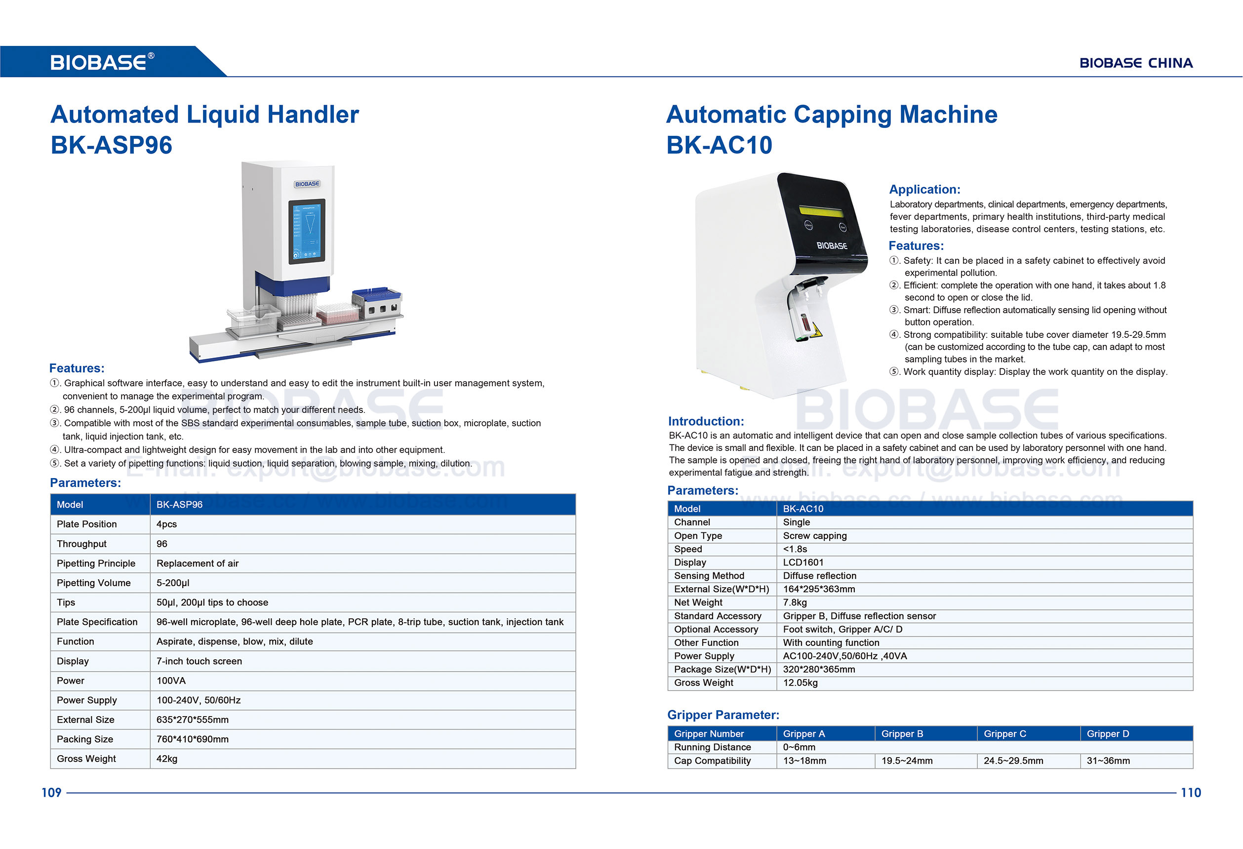 109-110 Automatisierter Flüssigkeitshandler BK-Asp96 & Automatic Capping Machine BK-AC10