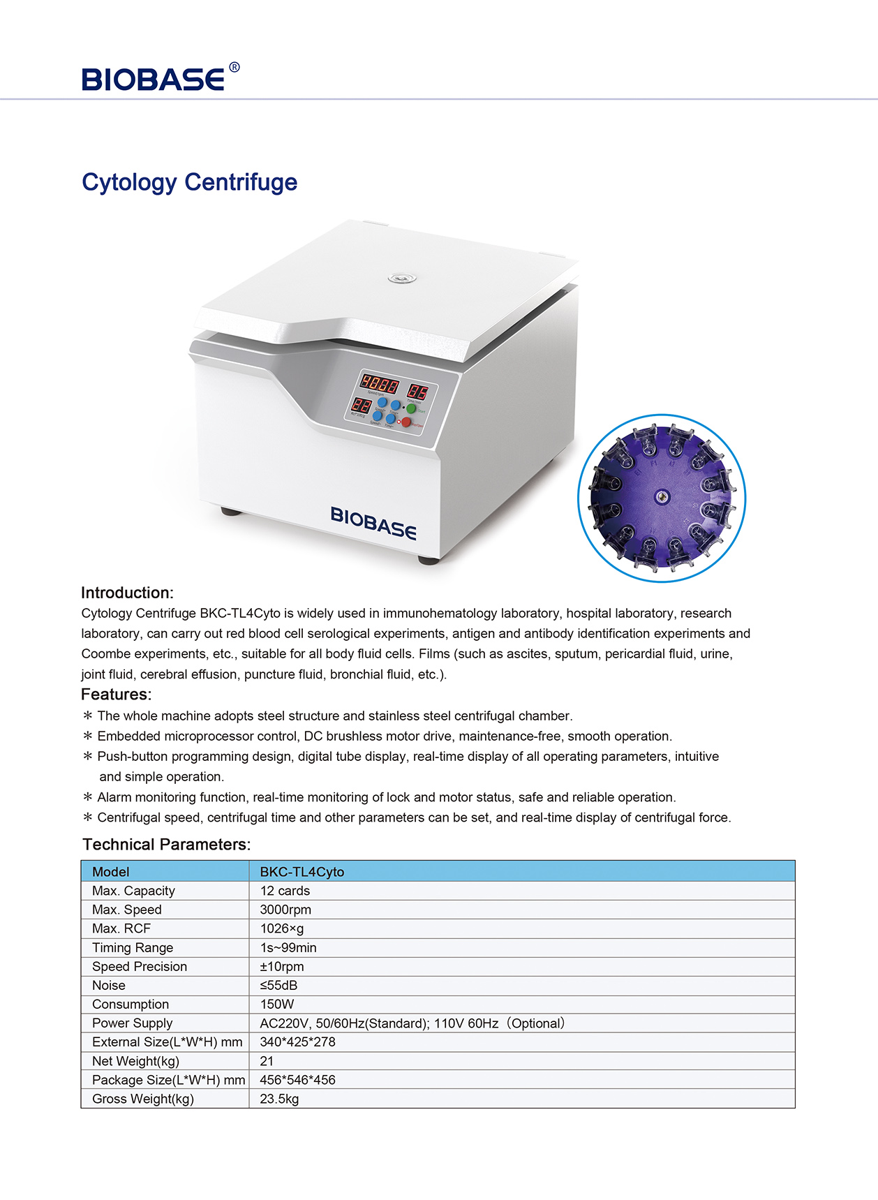 Zytologiezentrifuge BKC-TL4Cyto