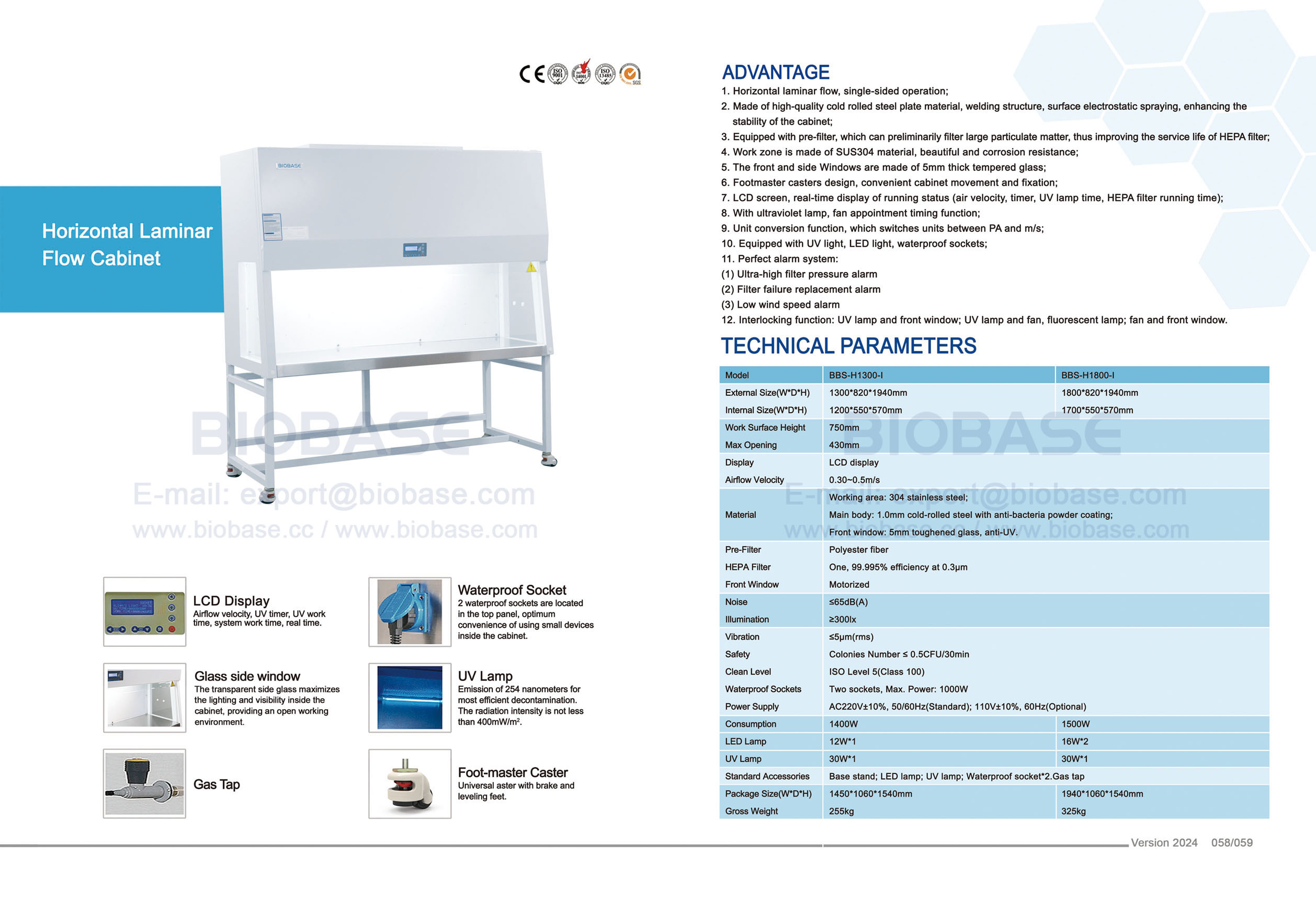 58-59 Horizontaler Laminar-Flow-Schrank