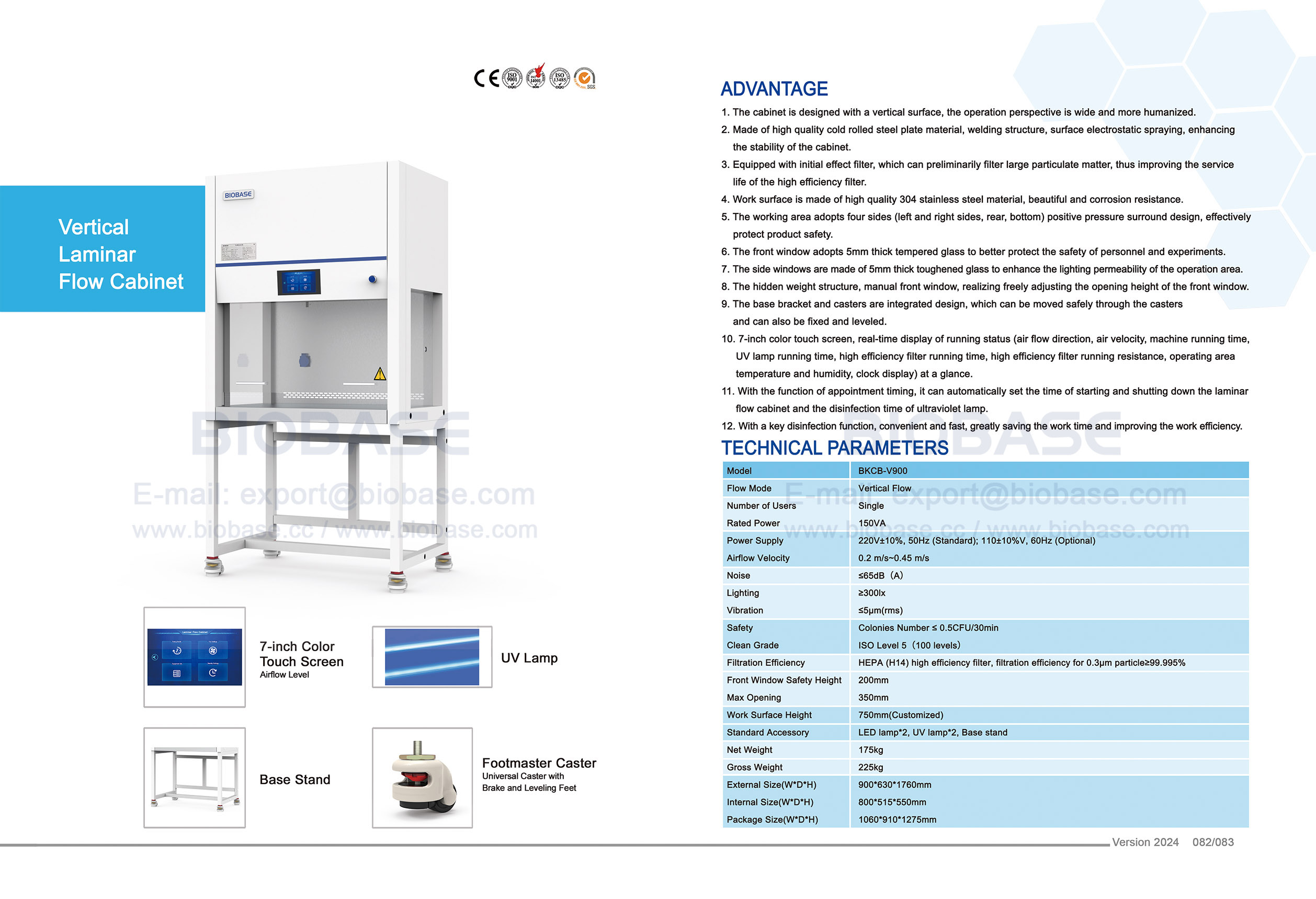 82-83 Vertikaler Laminar-Flow-Schrank BKCB-V900