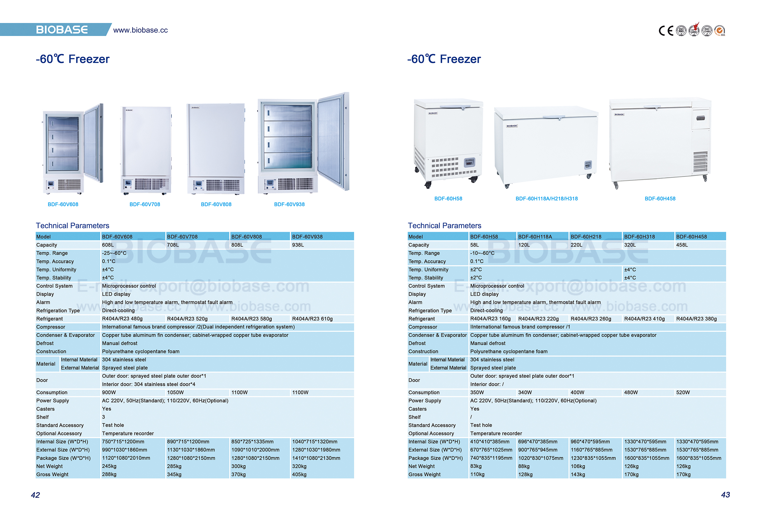 42-43 -60 ℃ Gefrierschrank