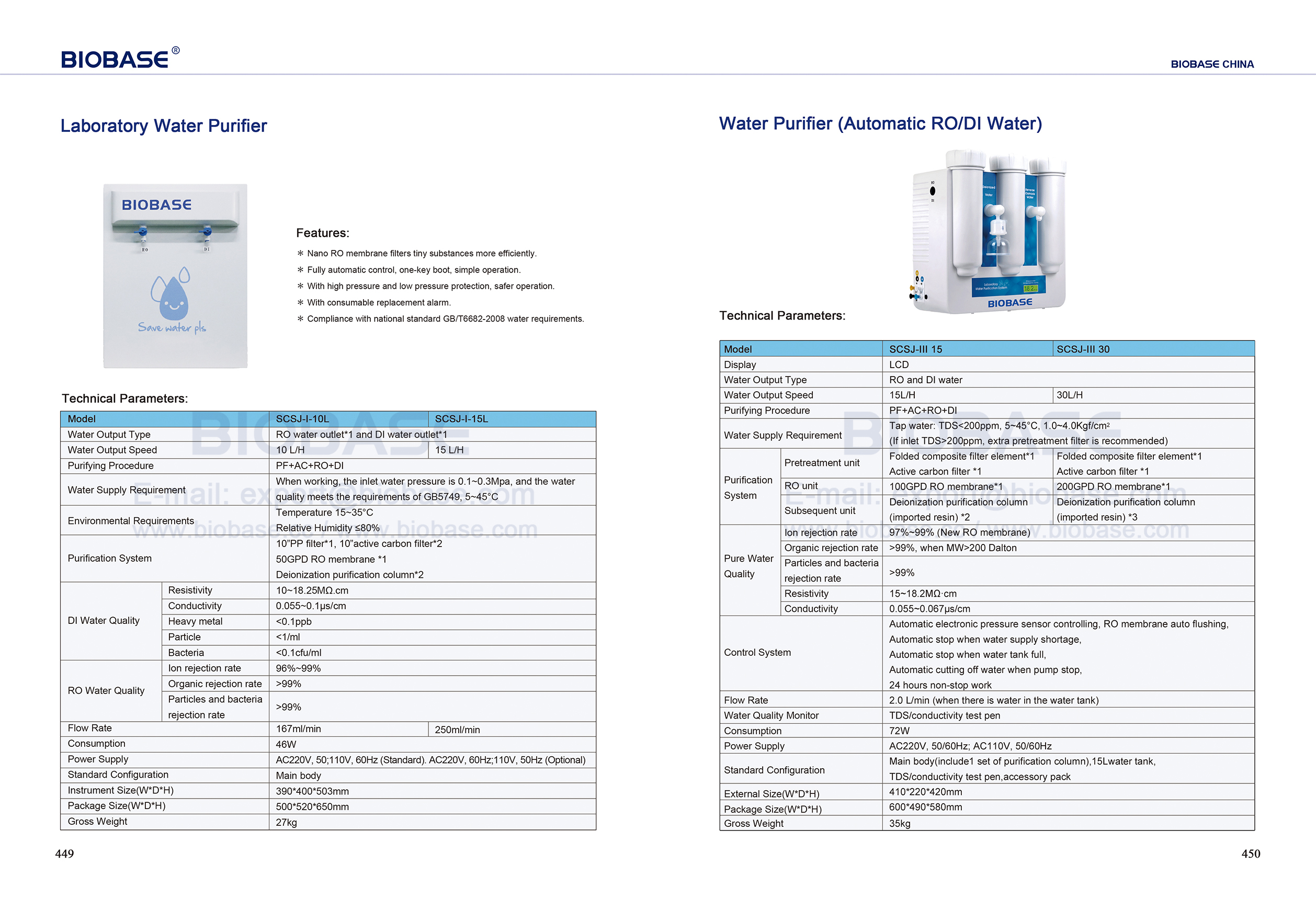 449-450 Laboratory Wasserreiniger & Wasserreiniger (Ro di Wasser)