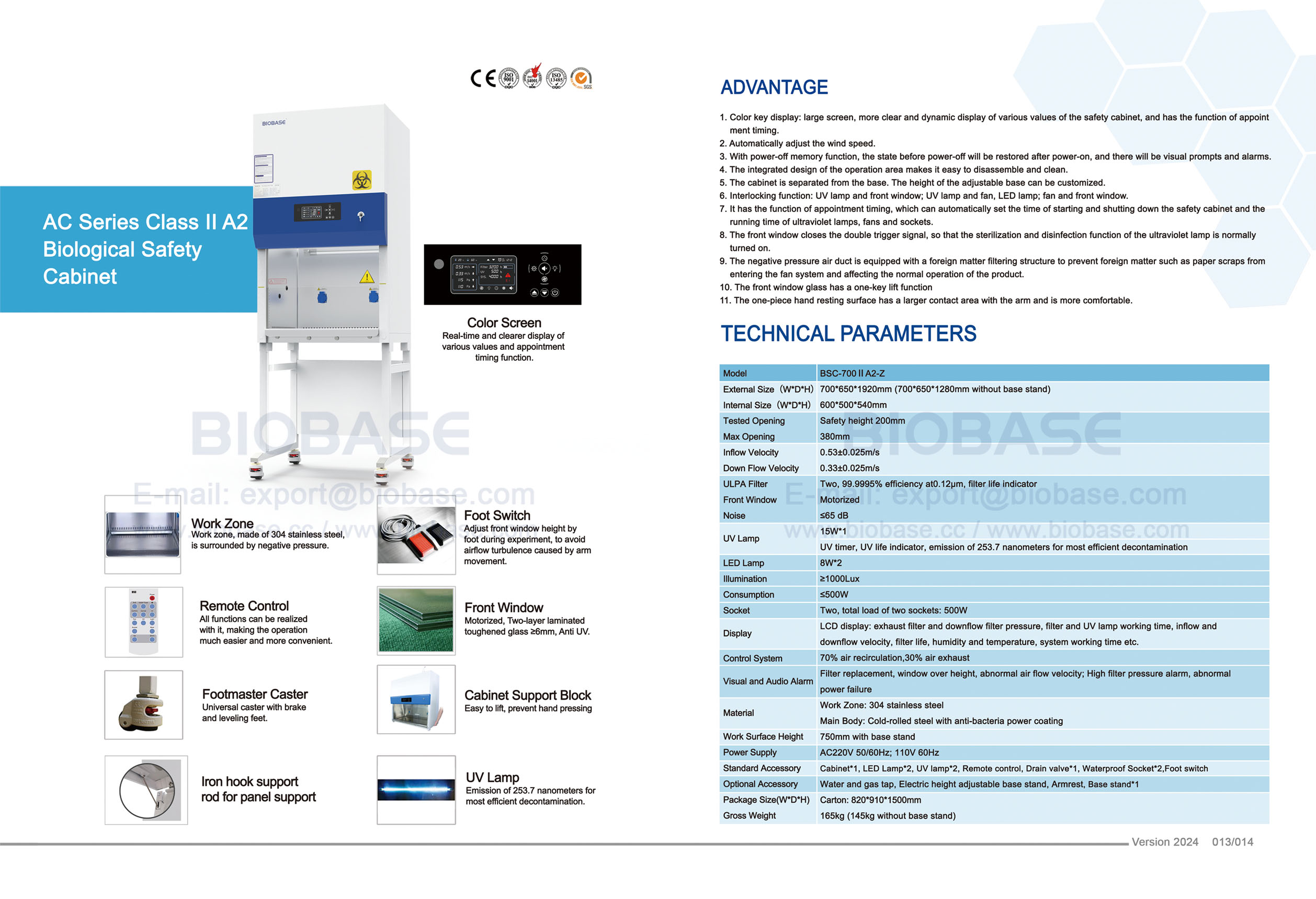 13-14 AC-Serie Klasse II A2 Biologische Sicherheitswerkbank BSC-700 II A2-Z