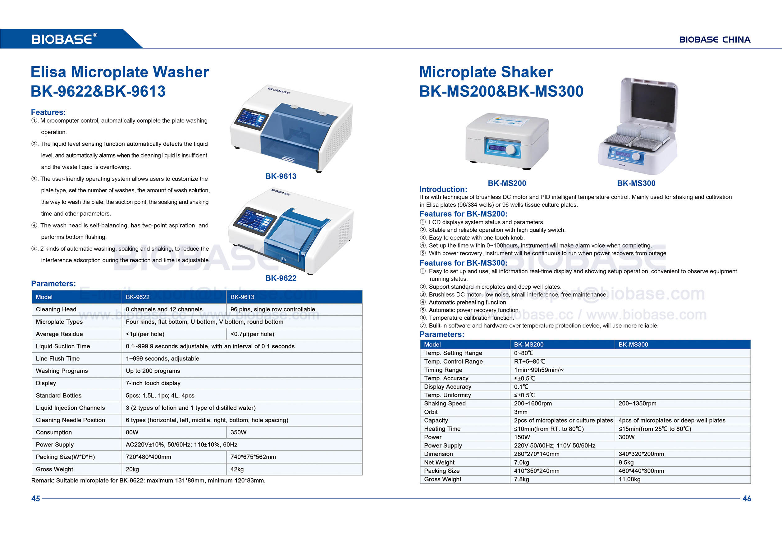45-46 ELISA MICROPLATE WASHER & MICROPLATE Shaker