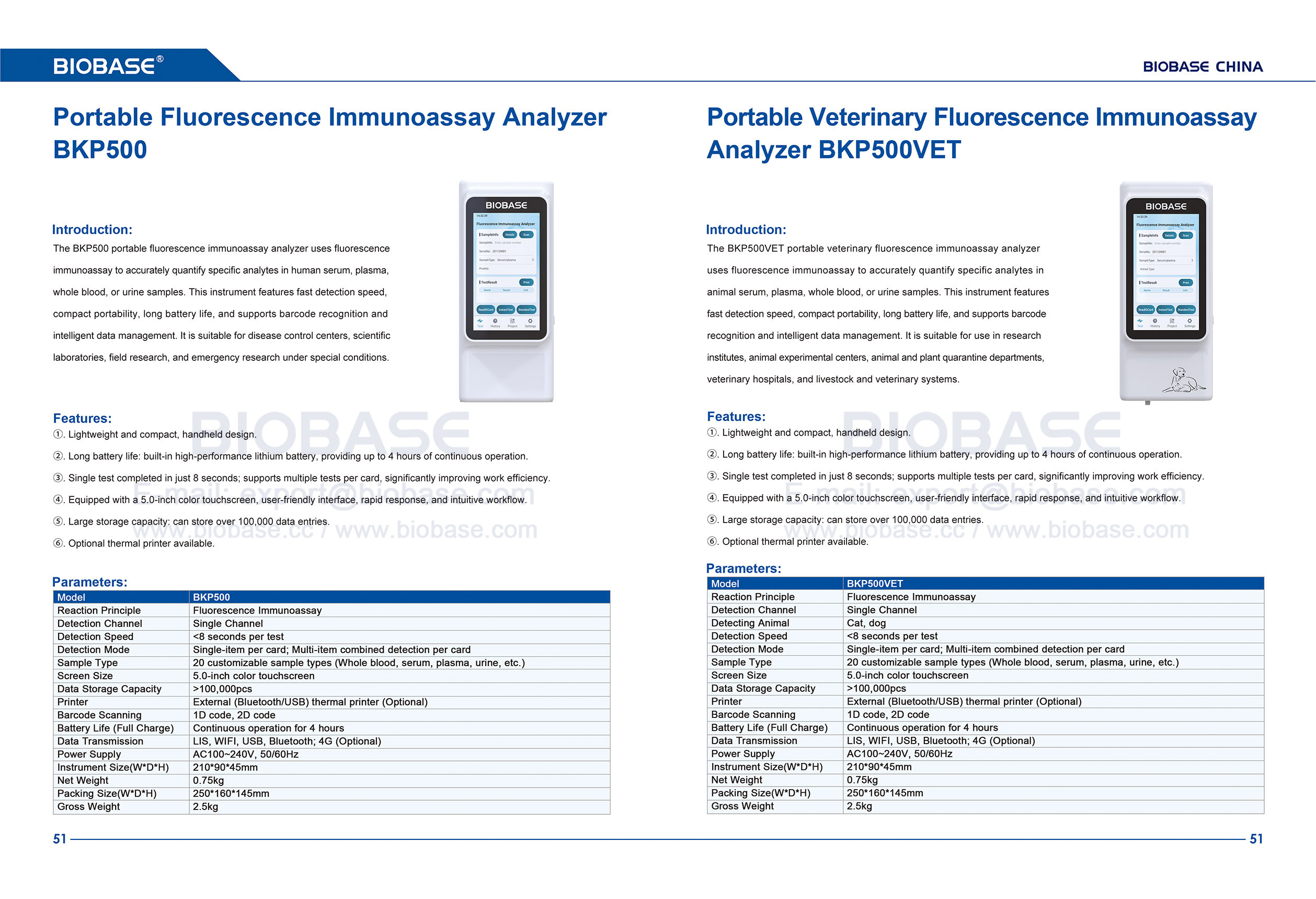51 Tragbarer Fluoreszenz-Immunoassay-Analysator BKP500 und tragbarer Veterin&auml;r-Fluoreszenz-Immunoassay-Analysator BKP500VET