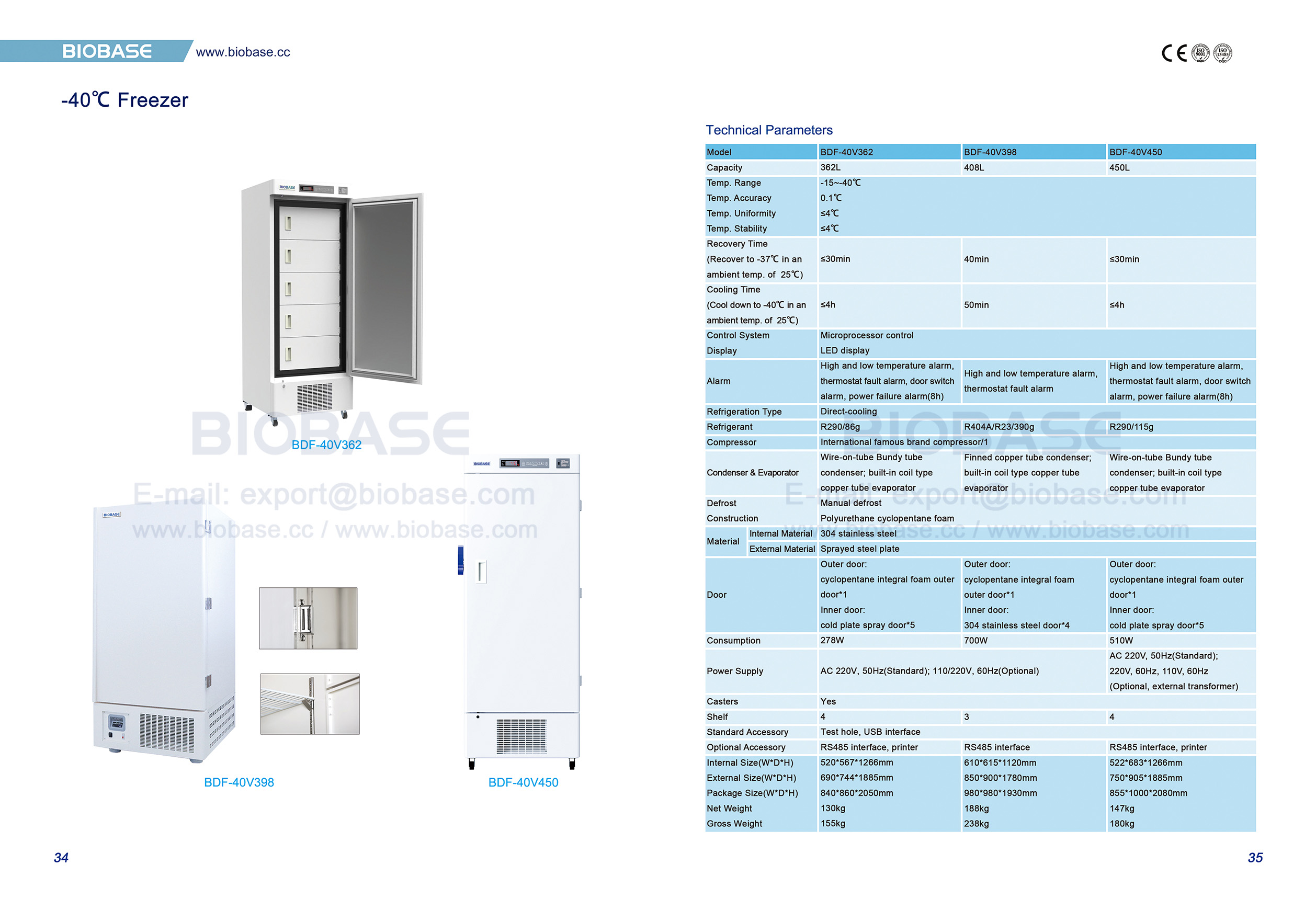 34-35 -40 ℃ Gefrierschrank