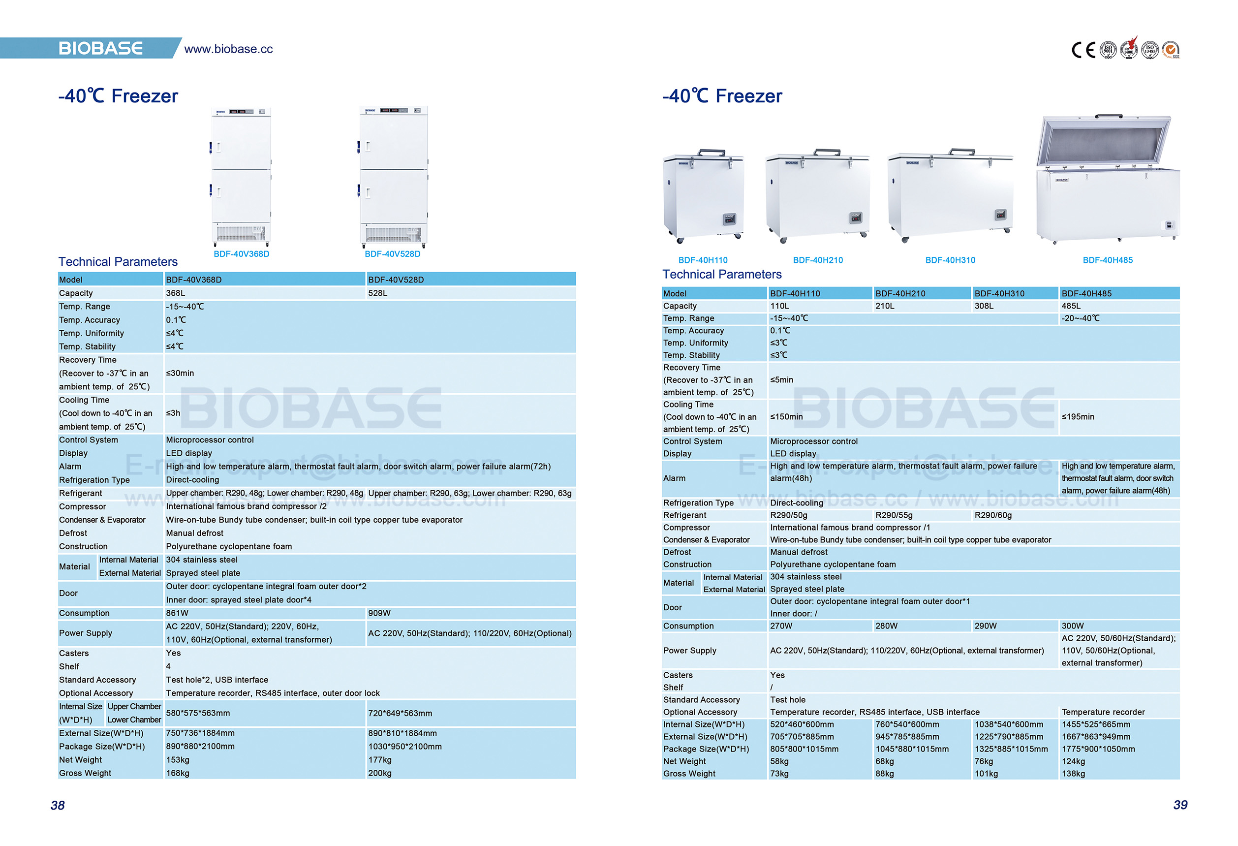 38-39 -40 ℃ Gefrierschrank