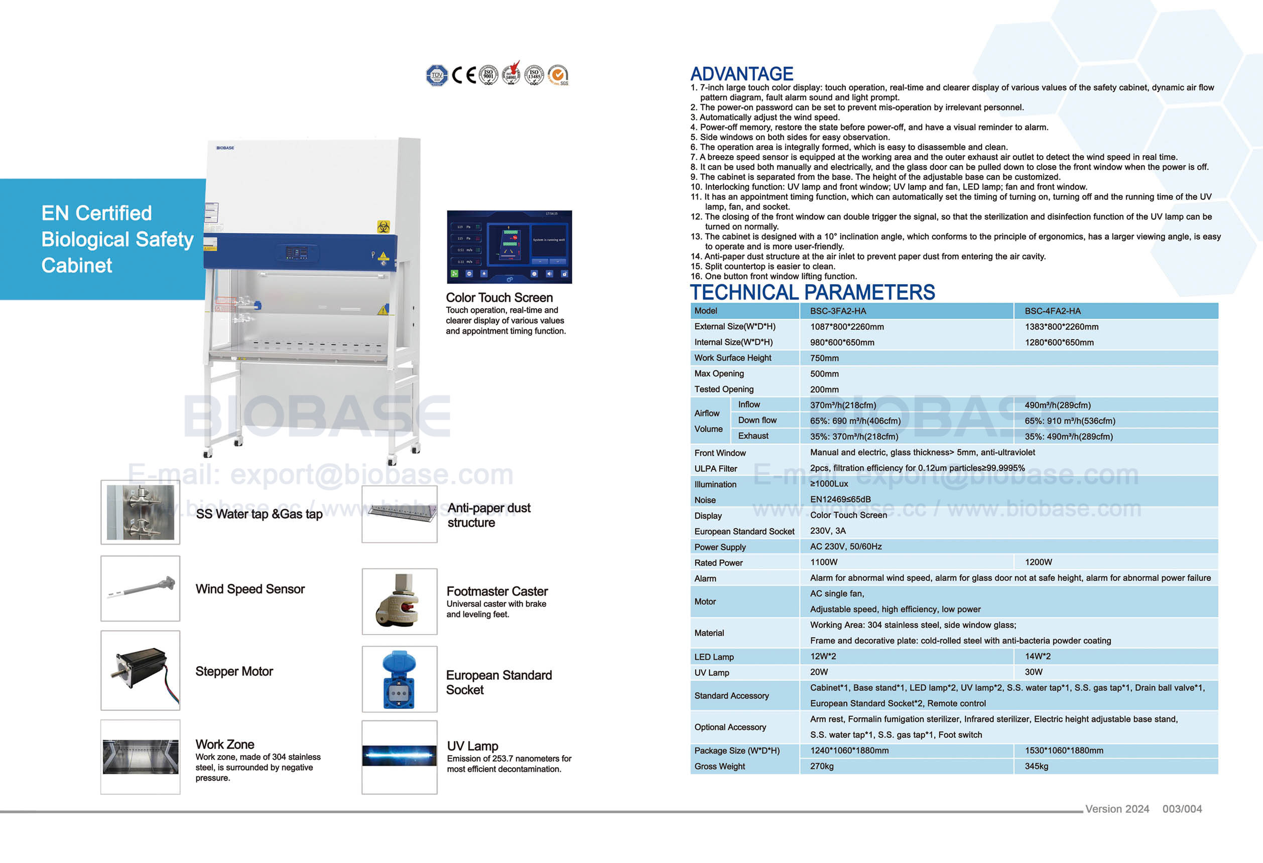 03-04 EN-zertifizierte biologische Sicherheitswerkbank BSC-3FA2-HA und BSC-4FA2-HA