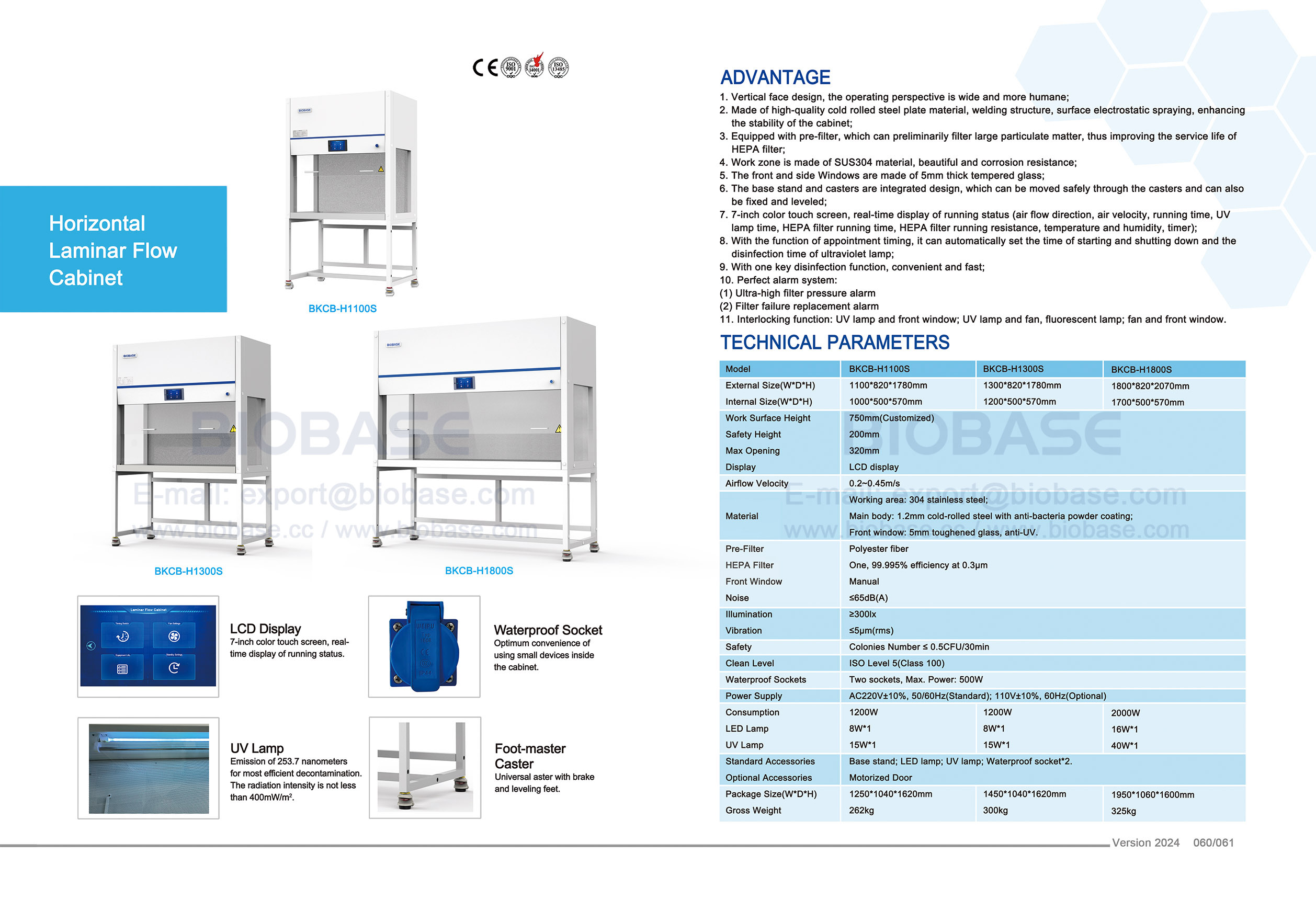 60-61 Horizontaler Laminar-Flow-Schrank