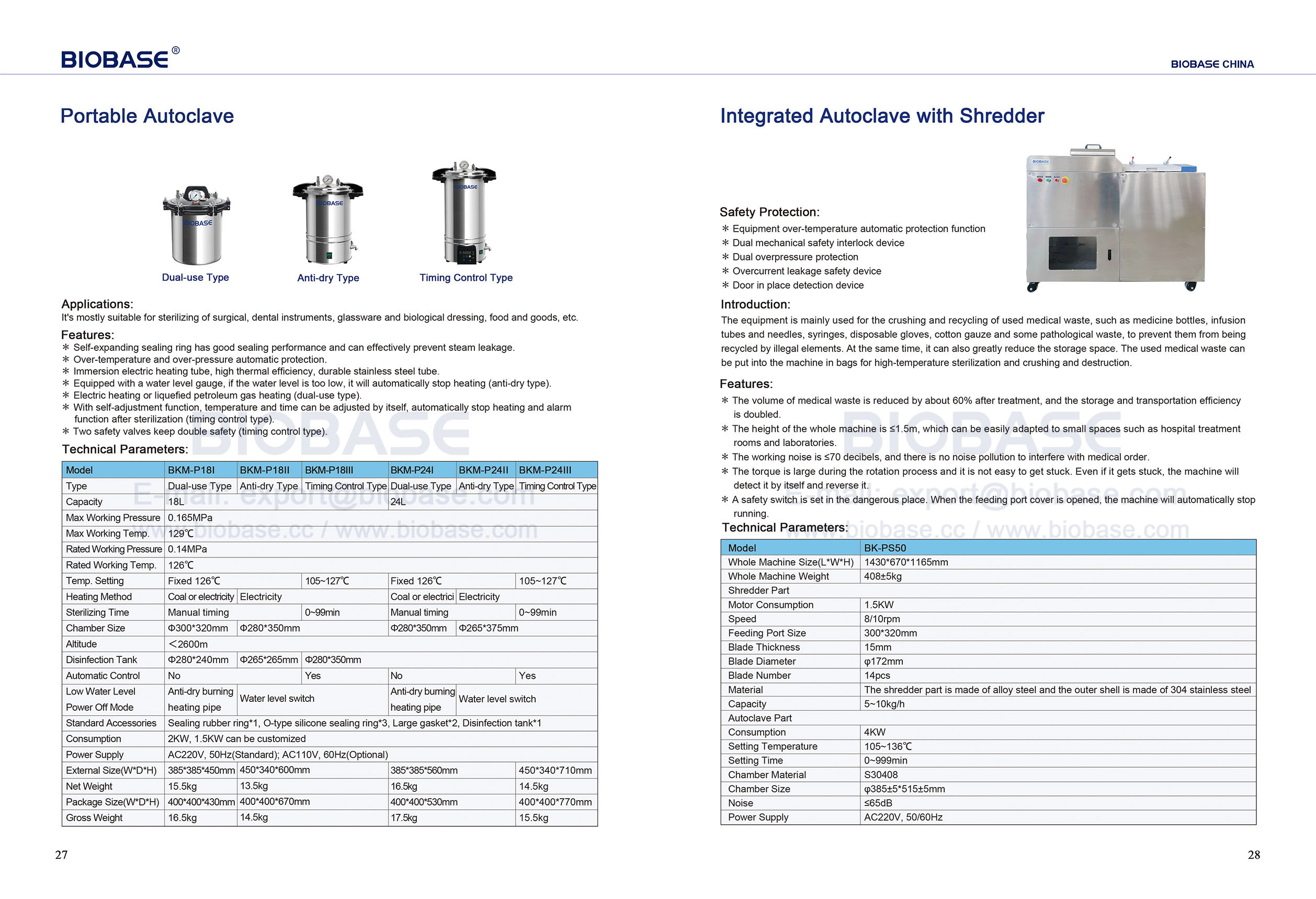 27-28 tragbarer Autoklaven & integriertes Autoklav mit Shredder