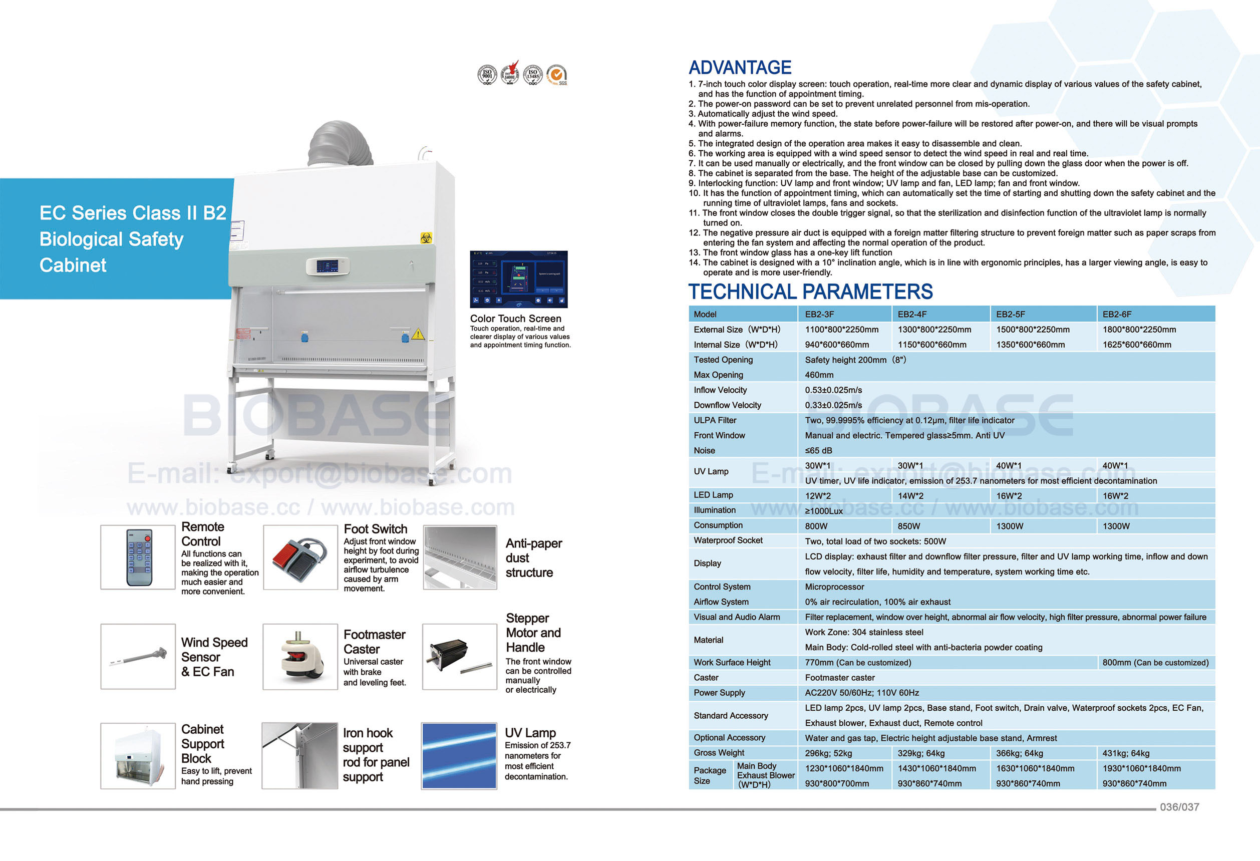 36-37 EC-Serie Klasse II B2 Biologischer Sicherheitsschrank EB2-3F & EB2-4F & EB2-5F & EB2-6F