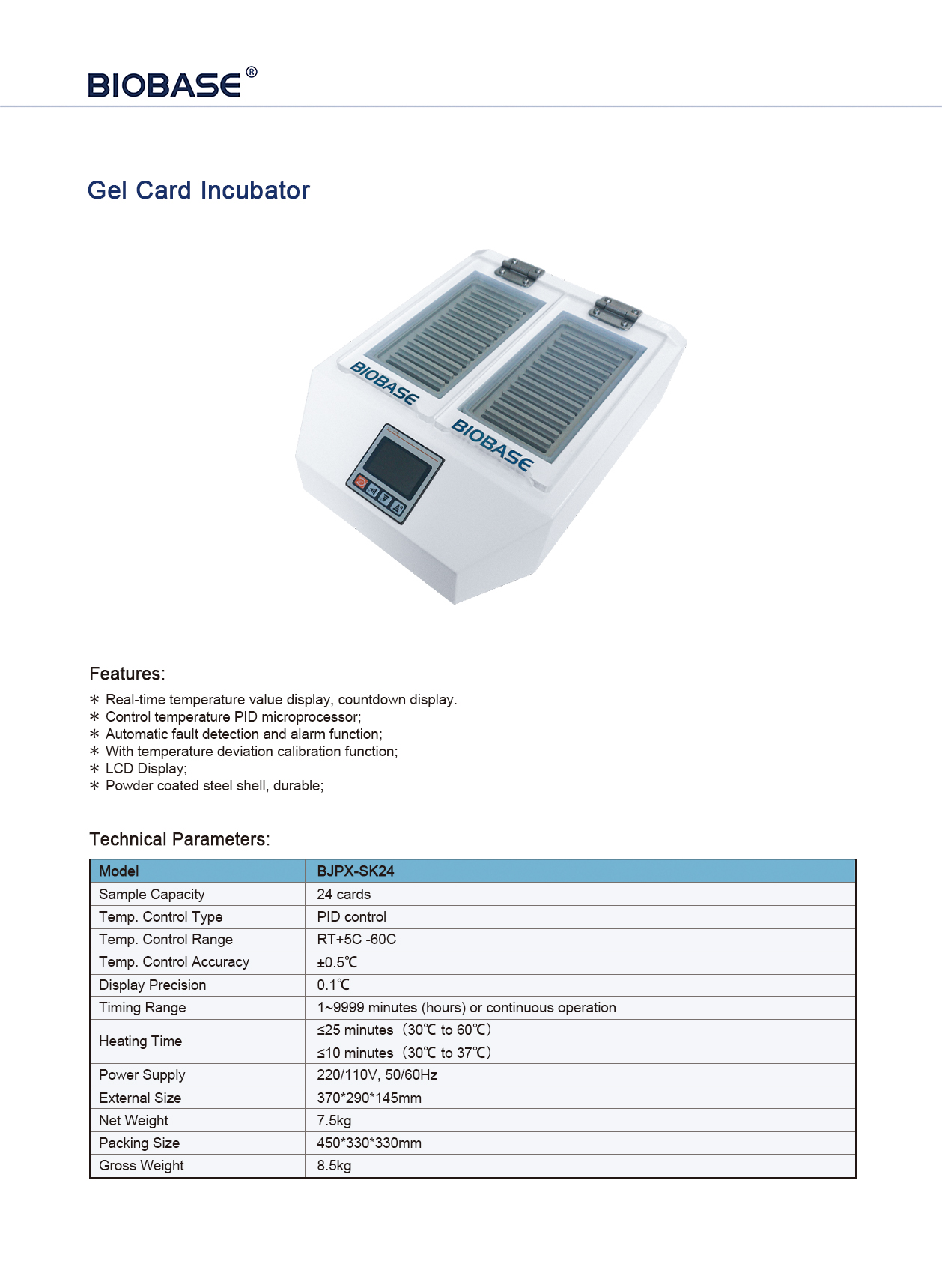 Gelkarten-Inkubator