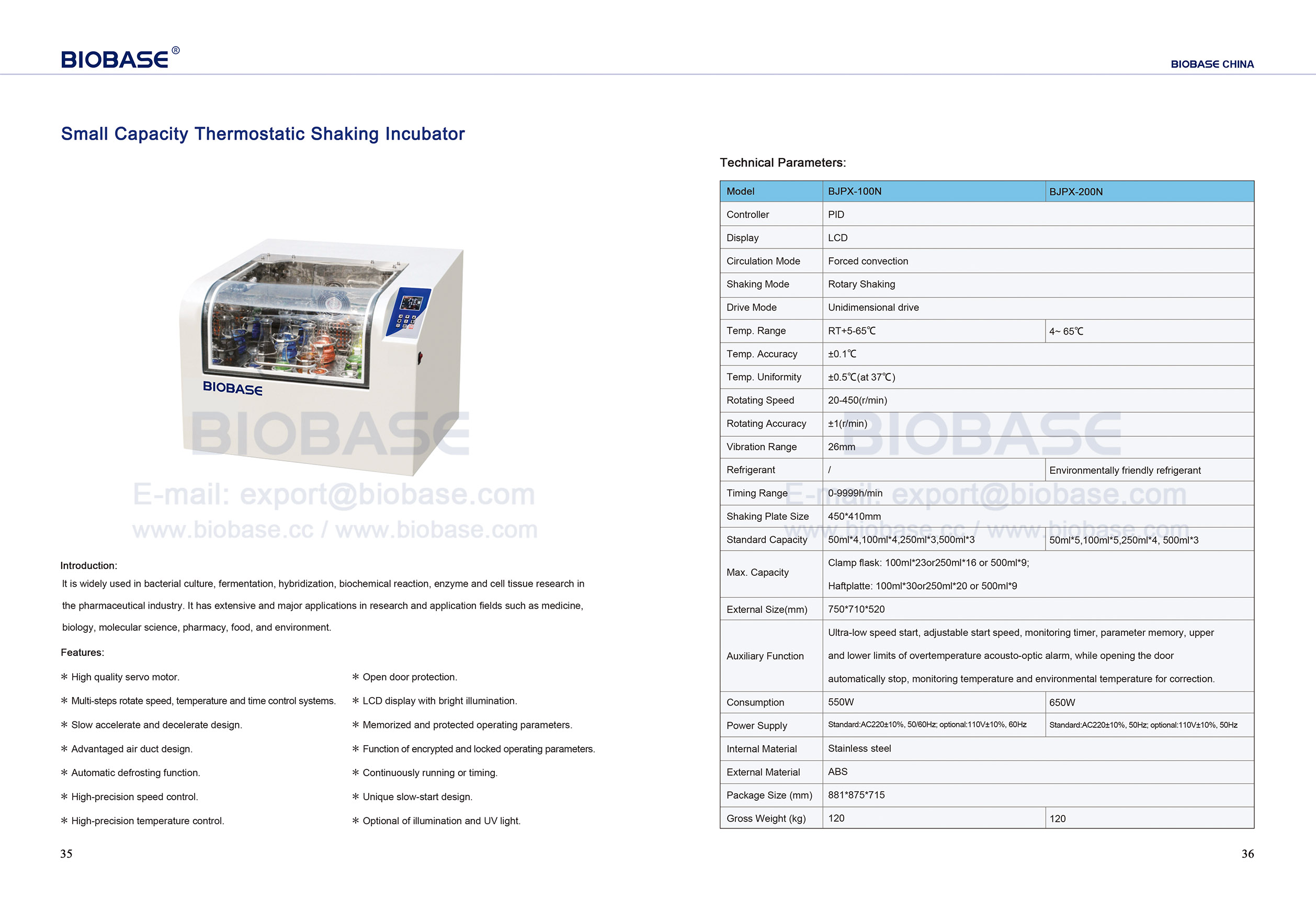 35-36 Thermostatischer Schüttelinkubator mit kleiner Kapazität