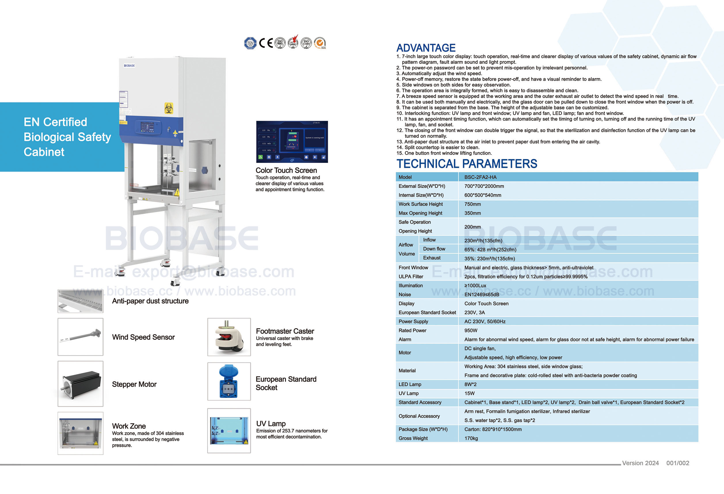 01-02 EN-zertifizierte biologische Sicherheitswerkbank BSC-2FA2-HA