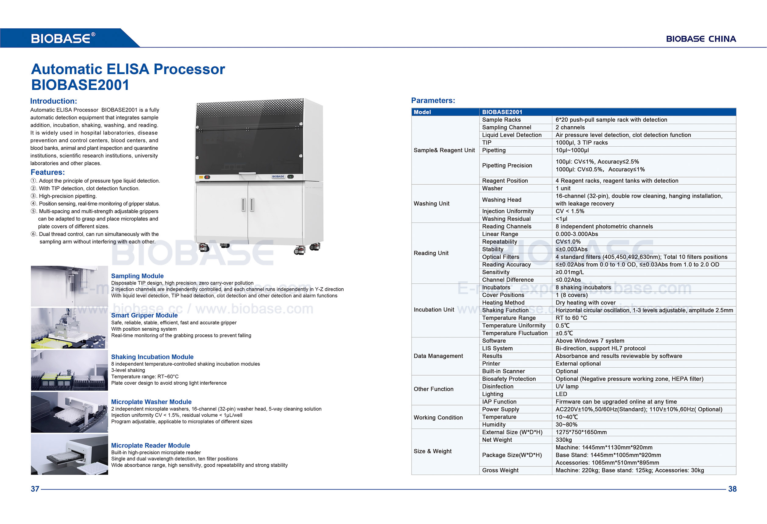 37-38 Automatischer ELISA-Prozessor BIOBASE2001