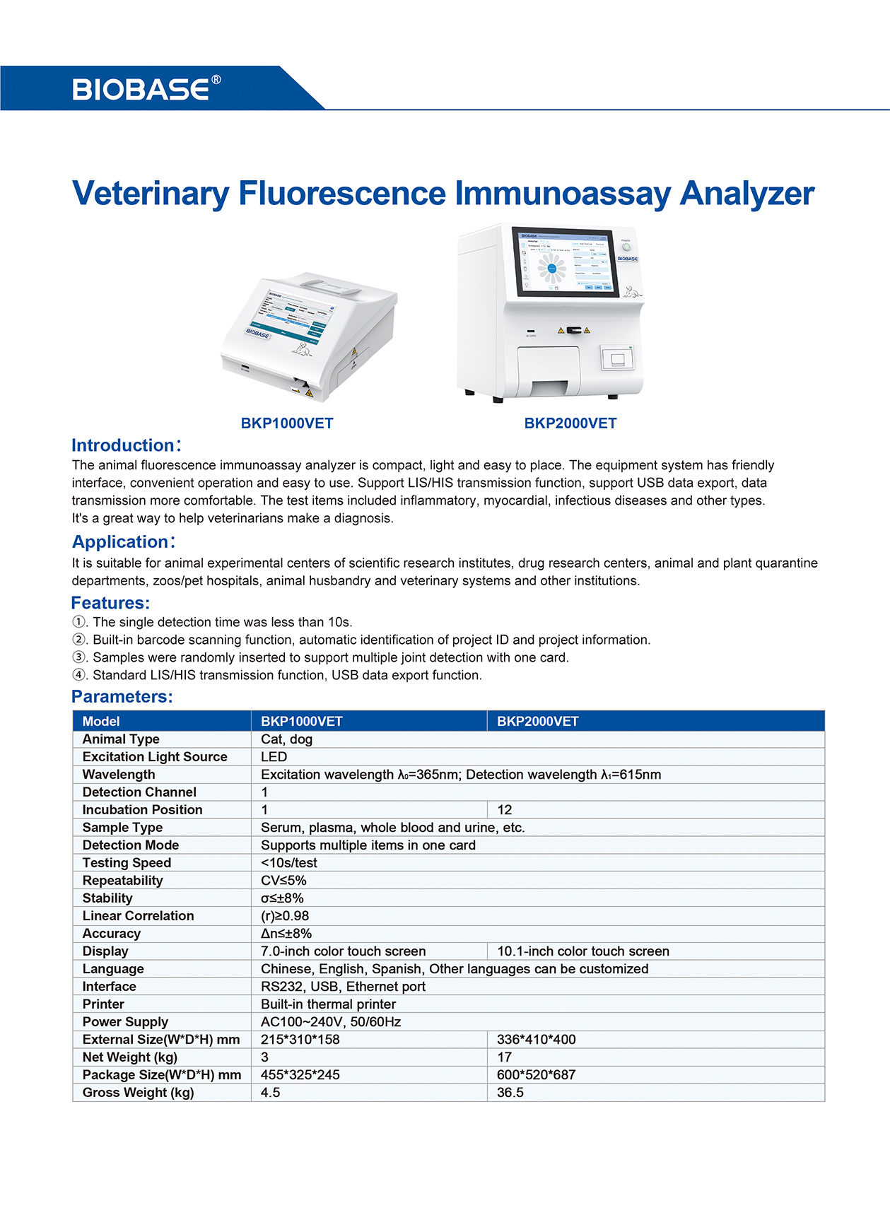 Veterinär-Fluoreszenz-Immunoassay-Analysator