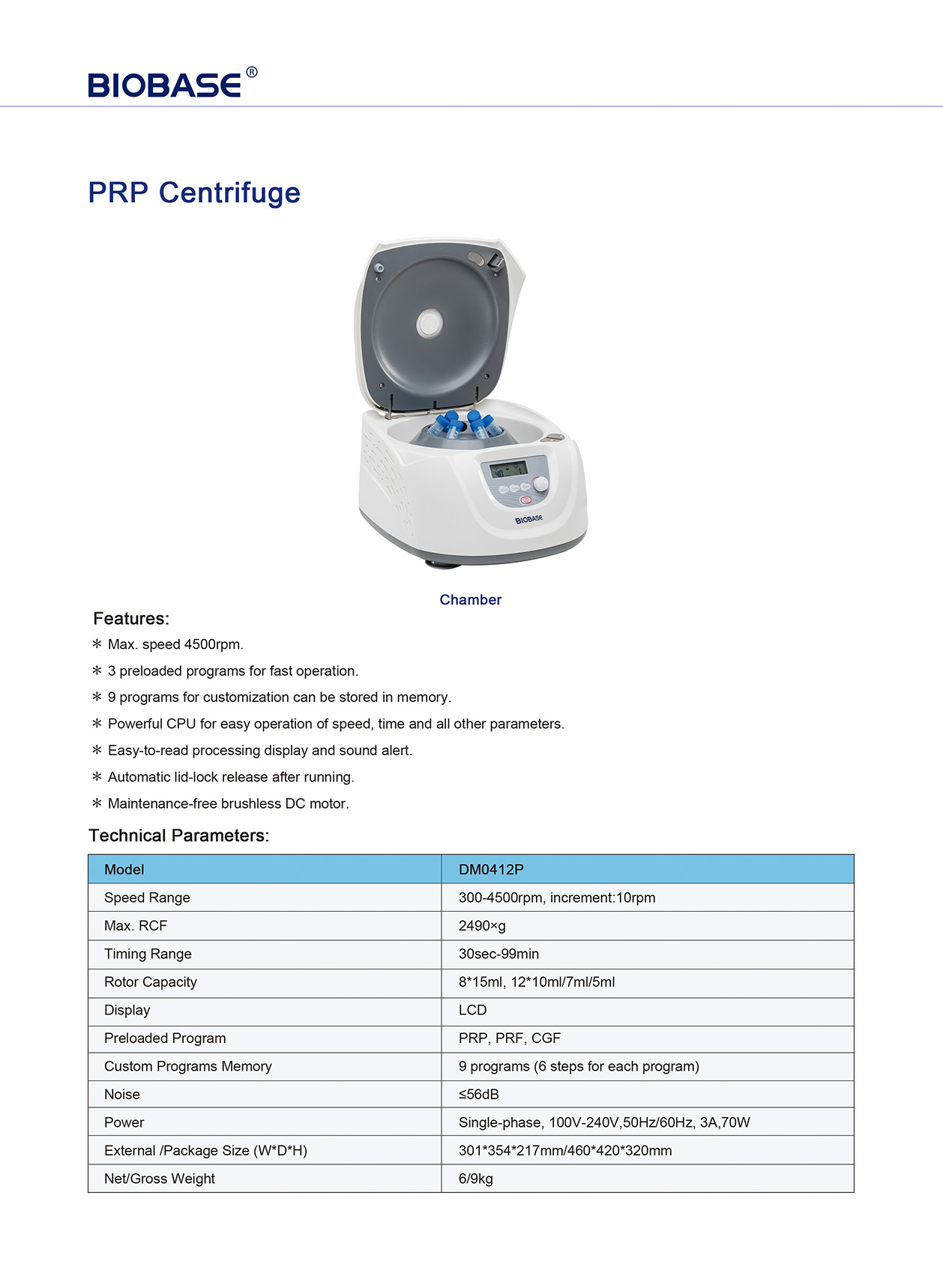 PRP-Zentrifuge DM0412P