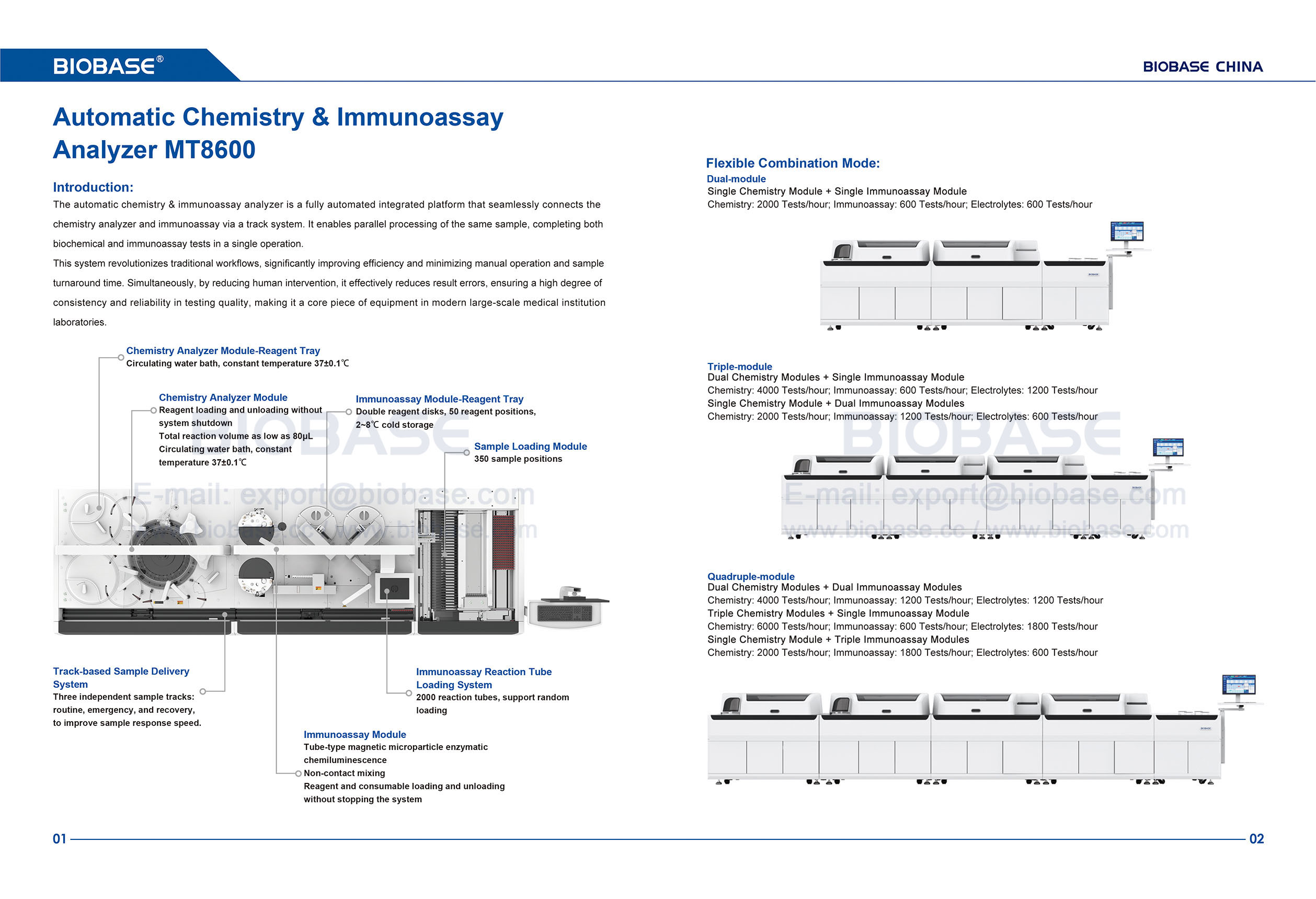 01-02 Automatischer Chemie- und Immunoassay-Analysator MT8600 