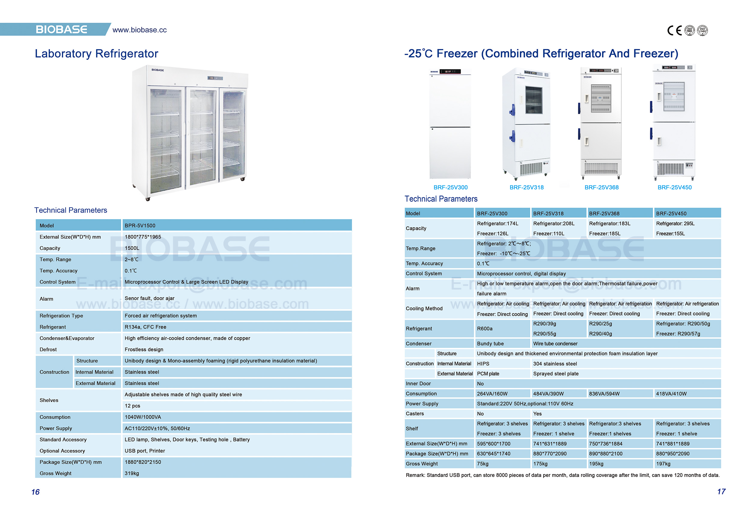 16-17 Laborkühlschrank und -25℃-Gefrierschrank (kombinierter Kühl- und Gefrierschrank)