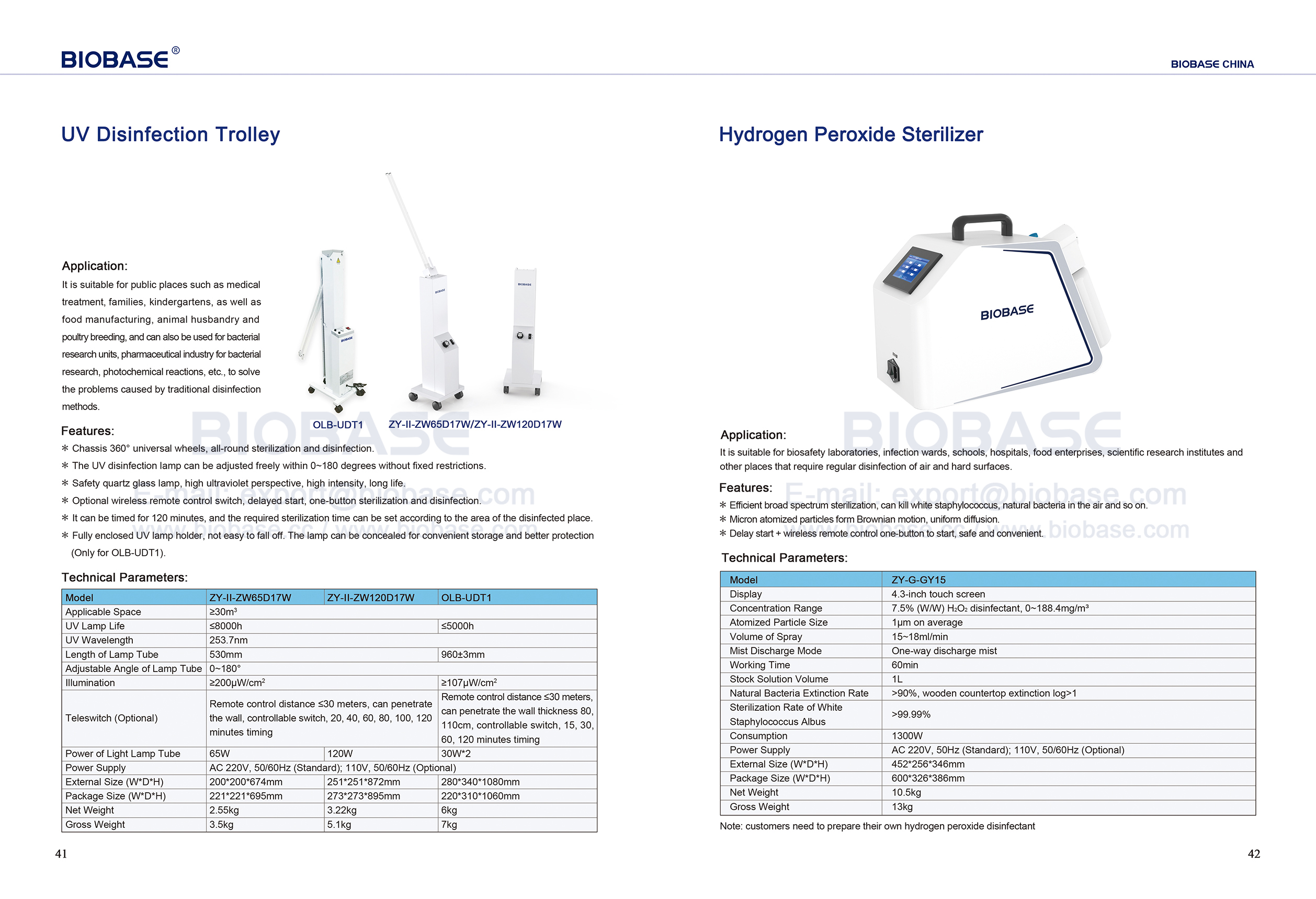 41-42 UV-Desinfektionswagen und Wasserstoffperoxid-Sterilisator