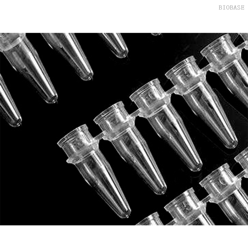 Transparentes Einweg-PCR-Röhrchen mit 8 Streifen und flachem Deckel, 0,1 ml/0,2 ml PCR-Röhrchen mit Deckel