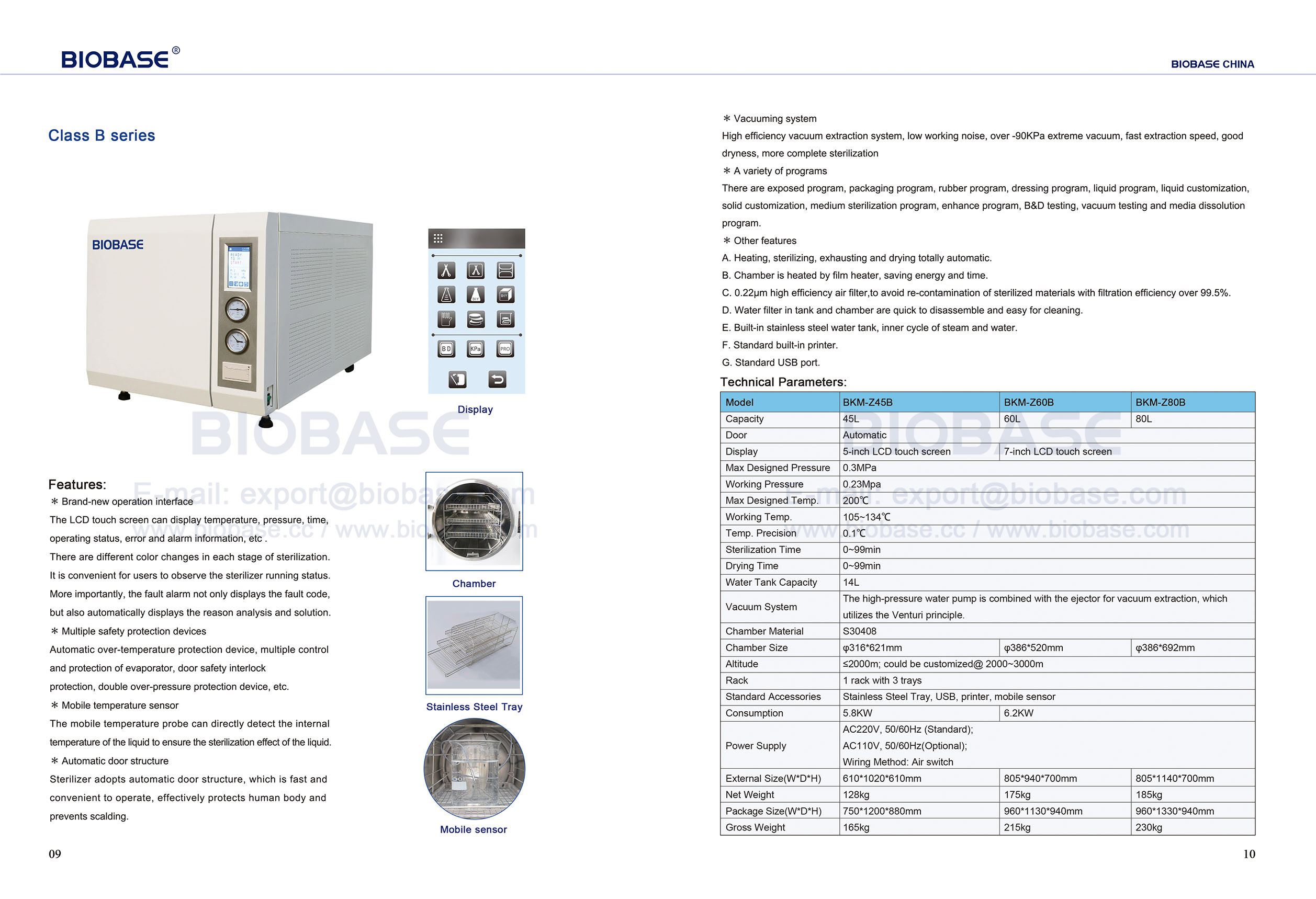 9-10 Tisch-Top-Autoklave-Klasse-B-Serie B