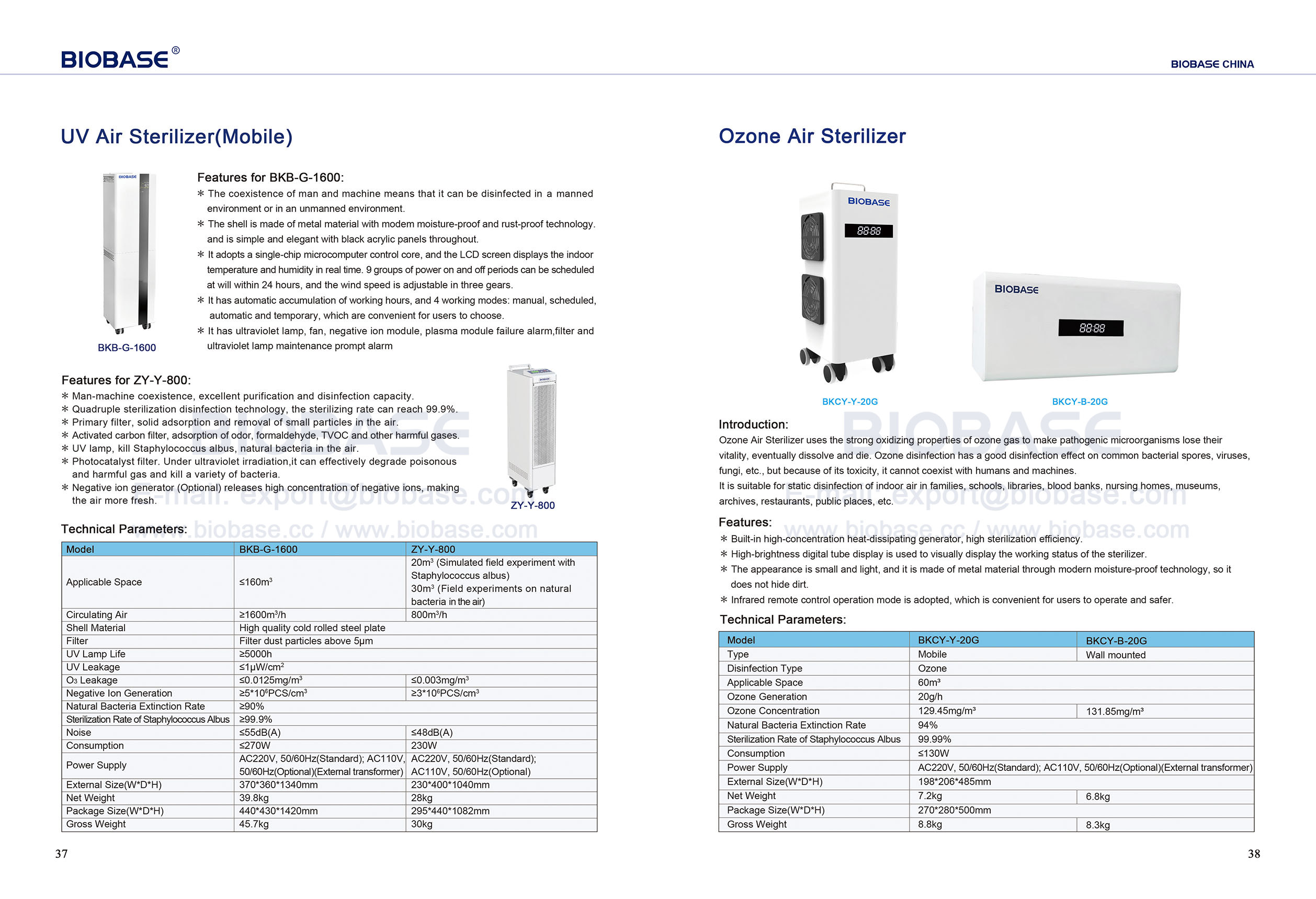 37-38 UV-Luftsterilisator (Boden stehend) und Ozonluftsterilisator