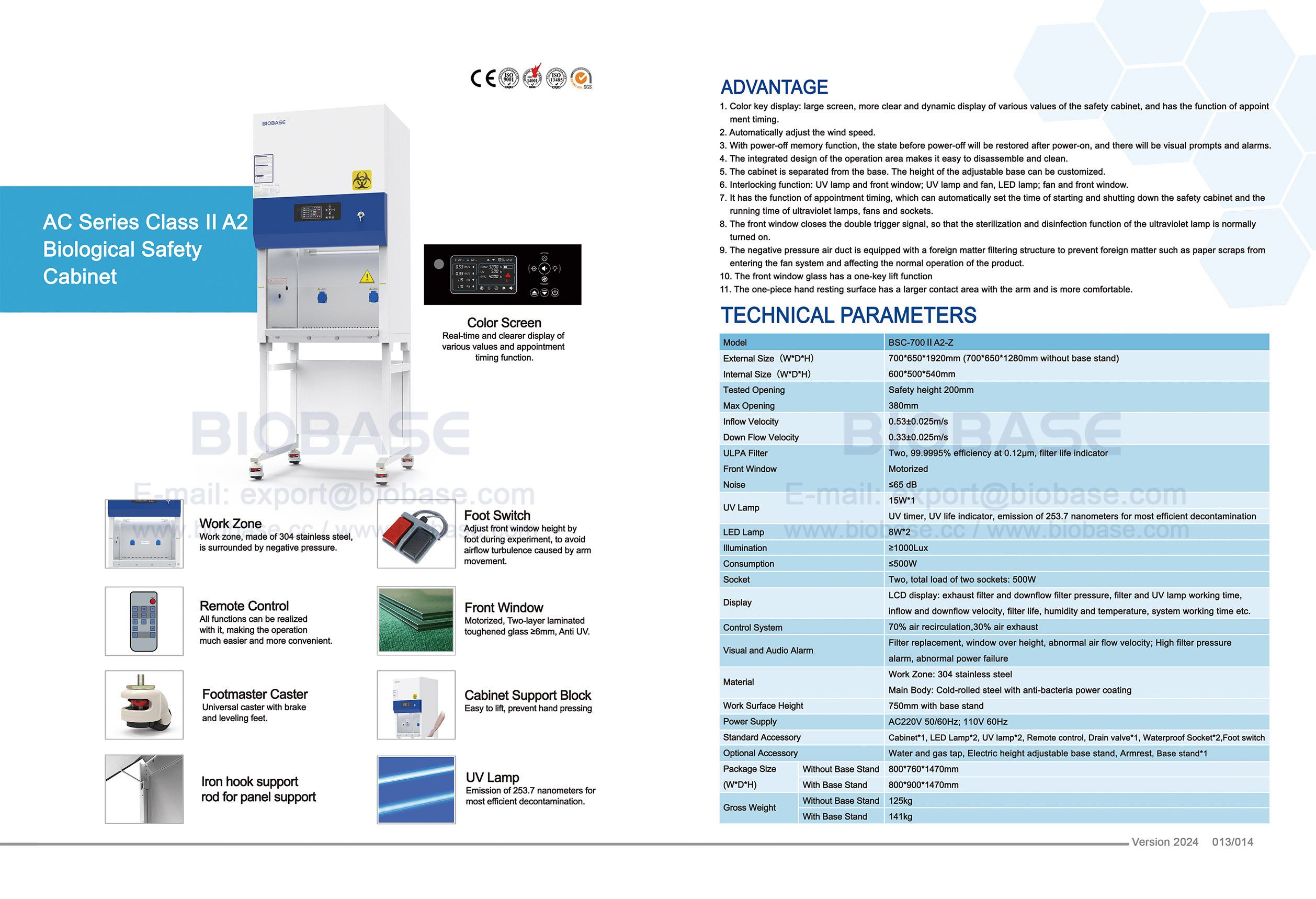 13-14 AC-Serie Klasse II A2 Biologische Sicherheitswerkbank BSC-700 II A2-Z