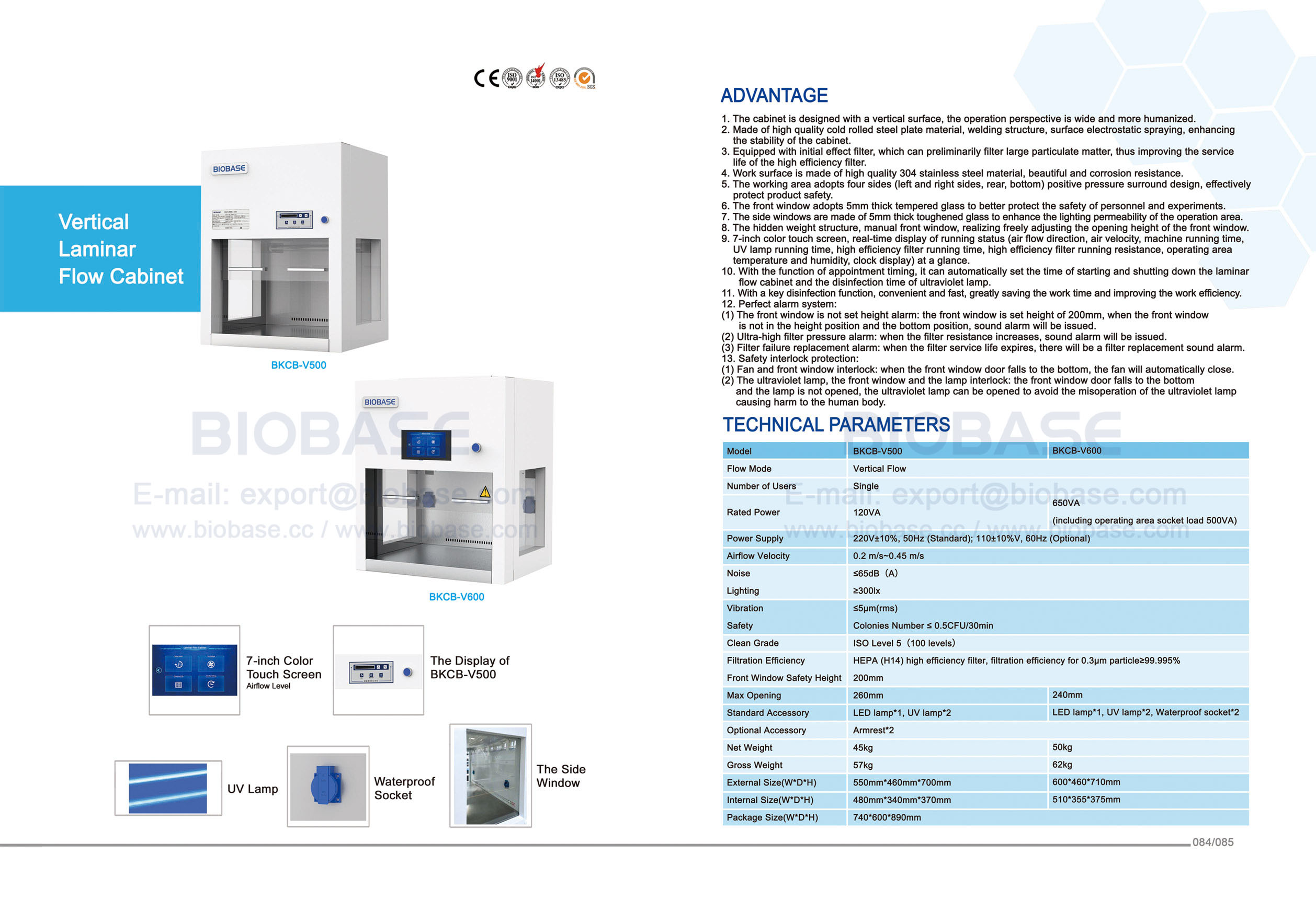 84-85 vertikaler laminarer Flussschrank BKCB-V500 BKCB-V600