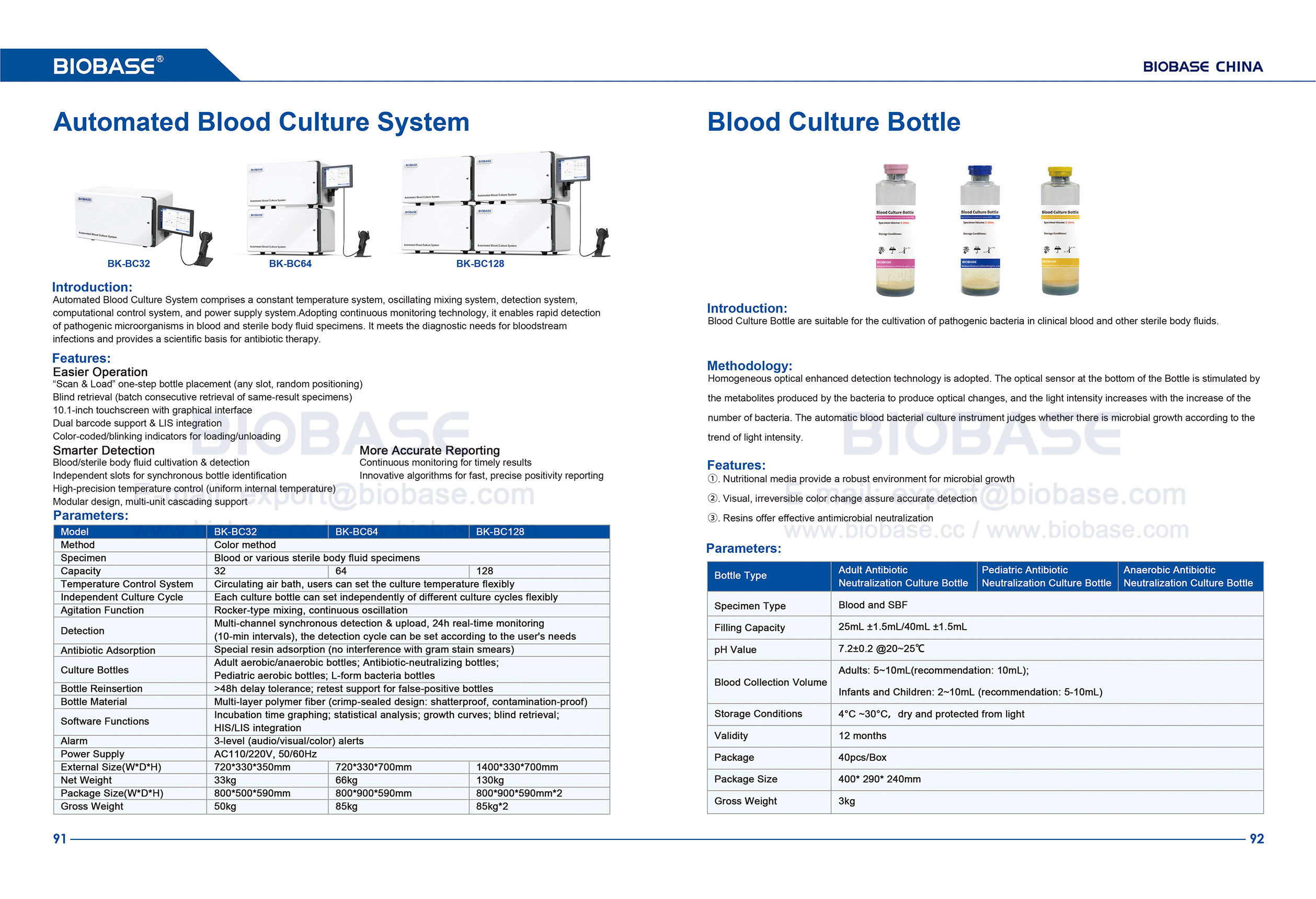 91-92 Automatisiertes Blutkultursystem BK-BC32 BC64 BC128
