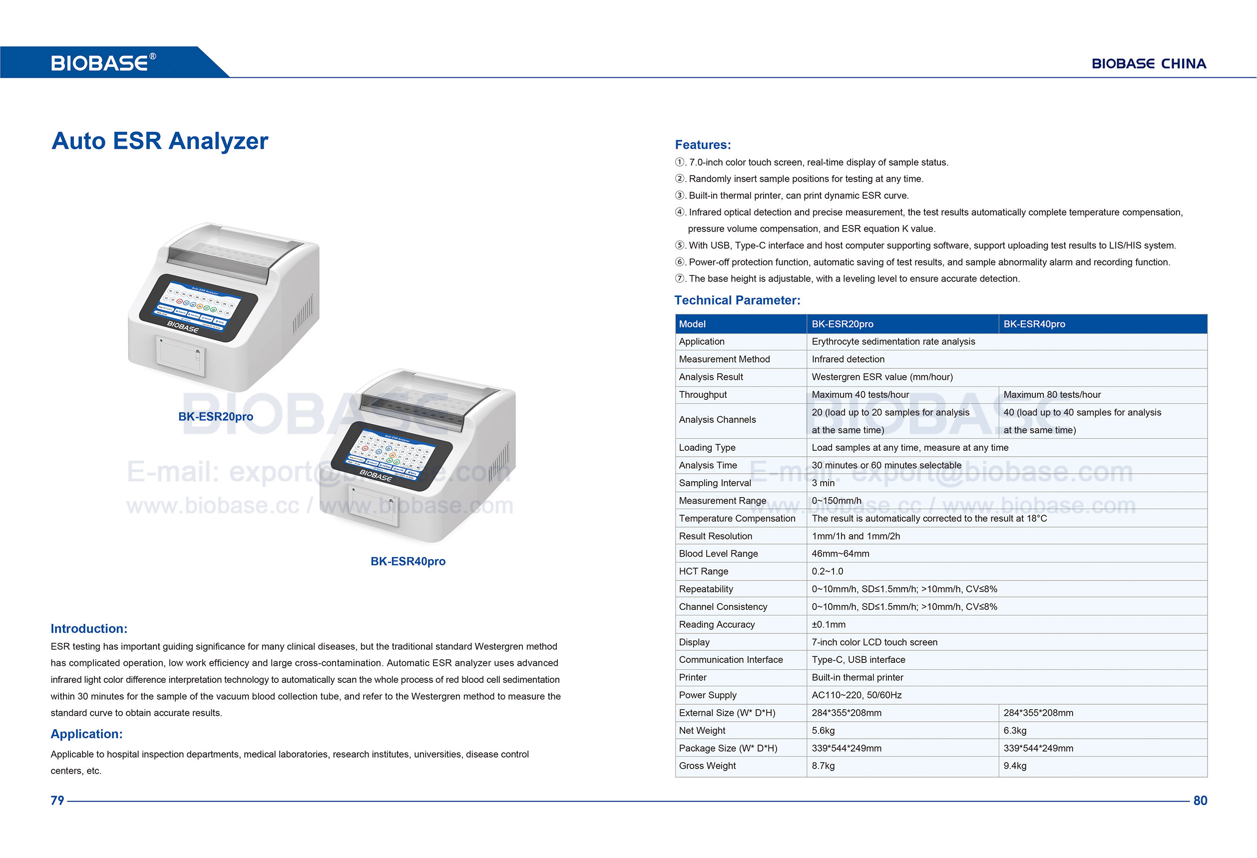 79-80 Automatischer ESR-Analysator BK-ESR20Pro BKESR40Pro