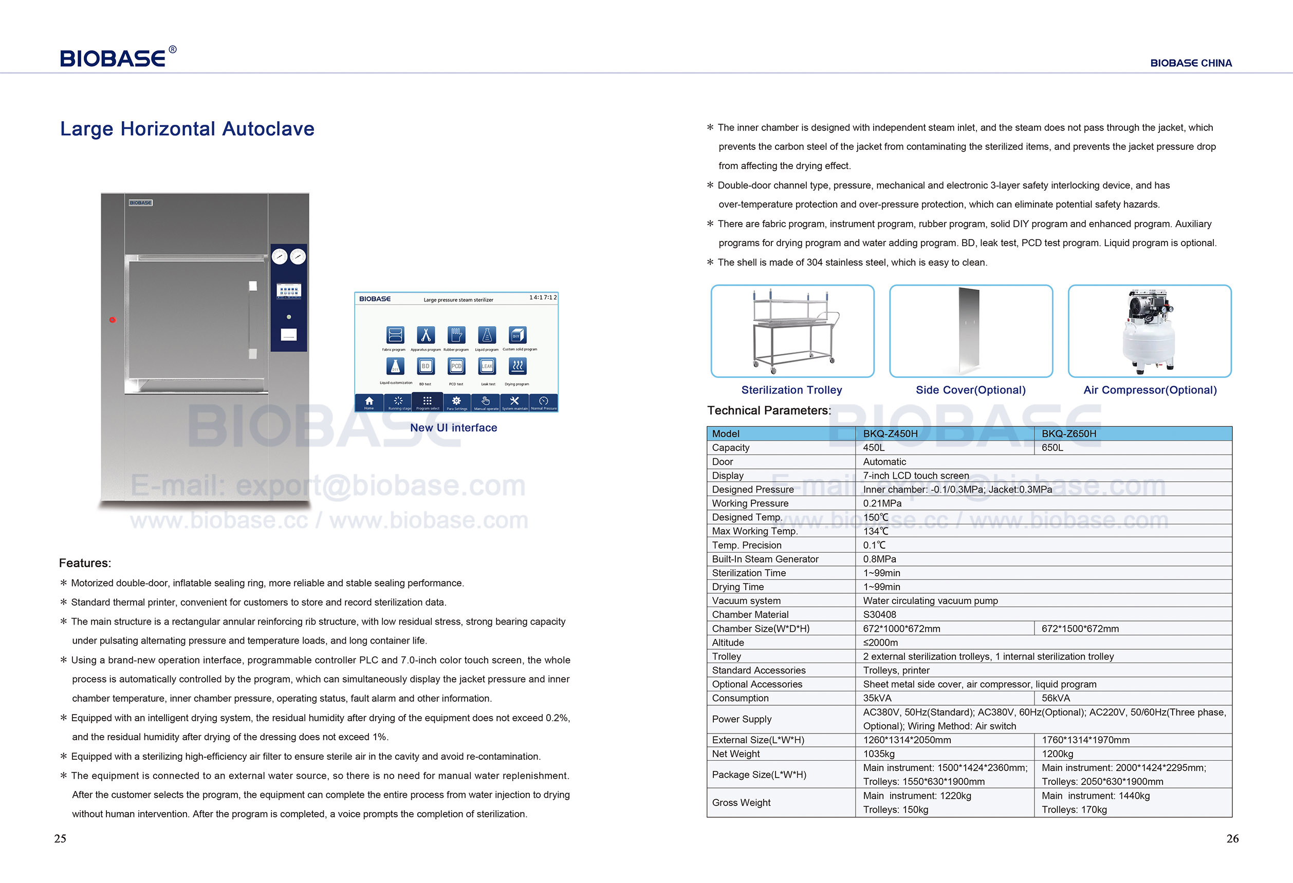 25-26 Gro&szlig;e horizontale Autoklave BKQ-Z450H & BKQ-Z650H