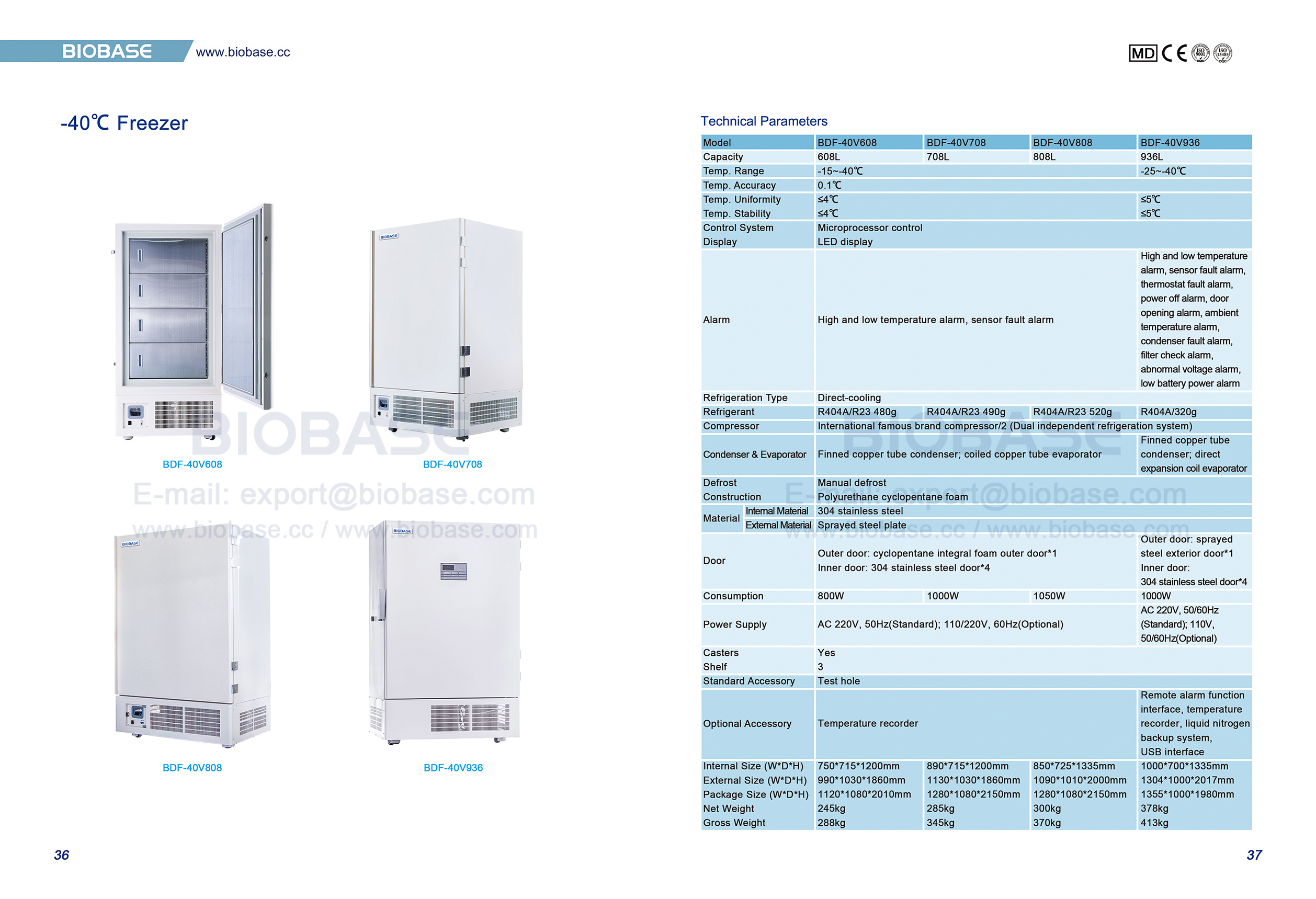 36-37 -40℃ Gefrierschrank