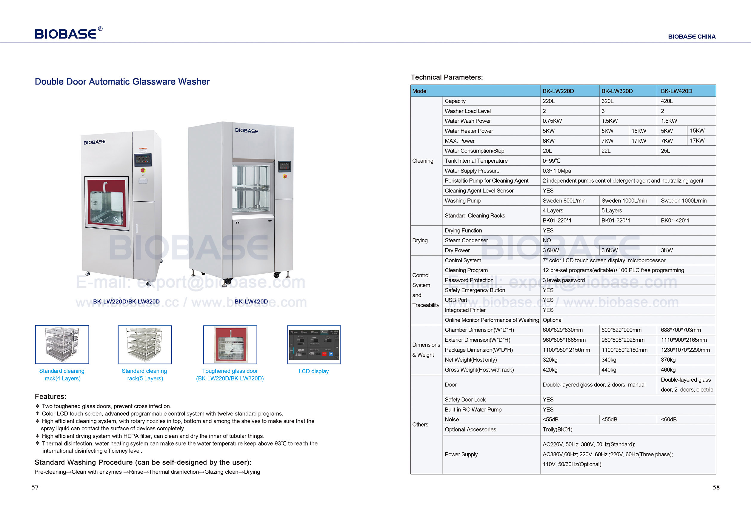 57-58 Doppelt&uuml;r Automatische Glaswarenwaschmaschine