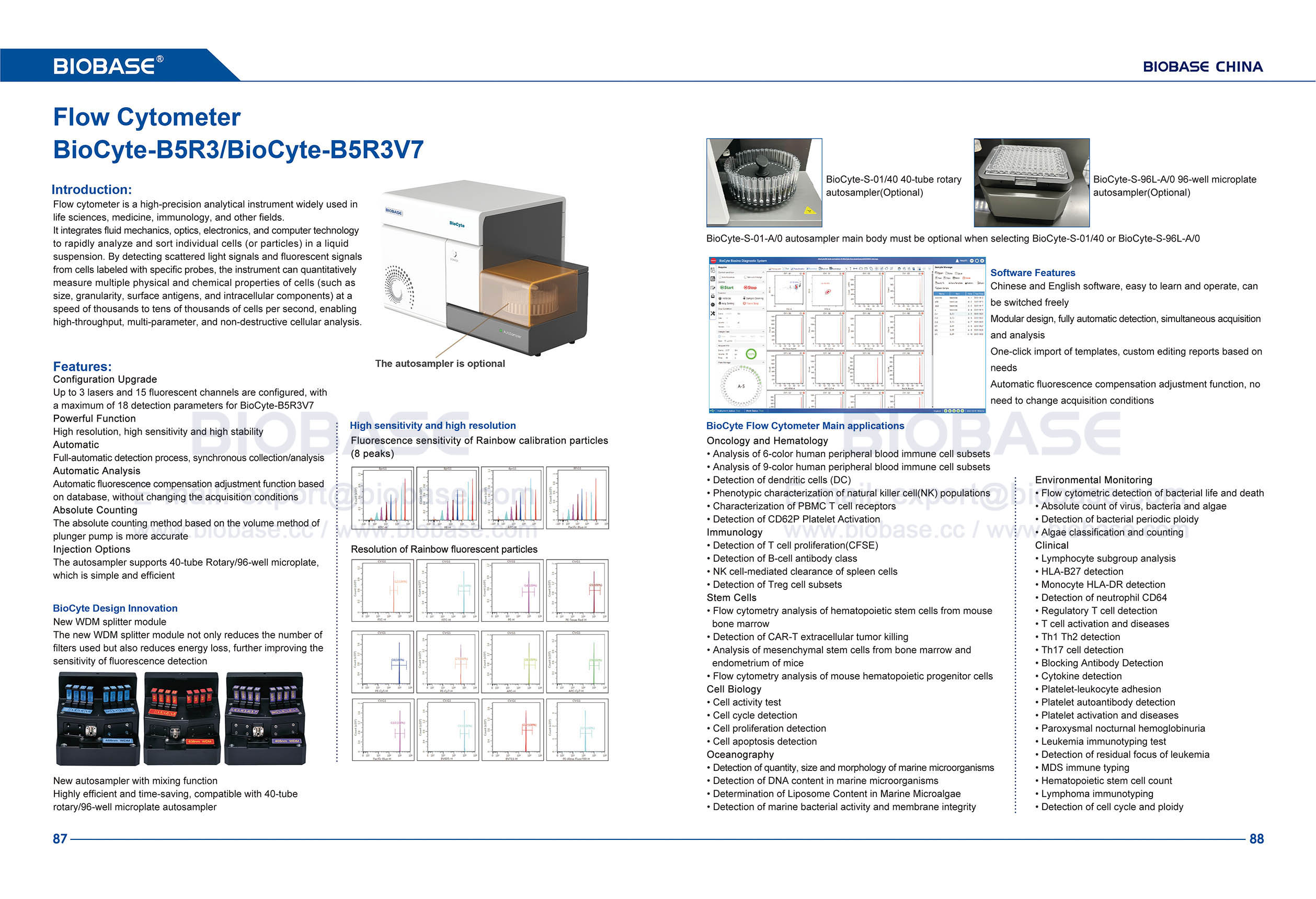 87-88 Durchflusszytometer BioCyte-B5R3BioCyte-B5R3V7 