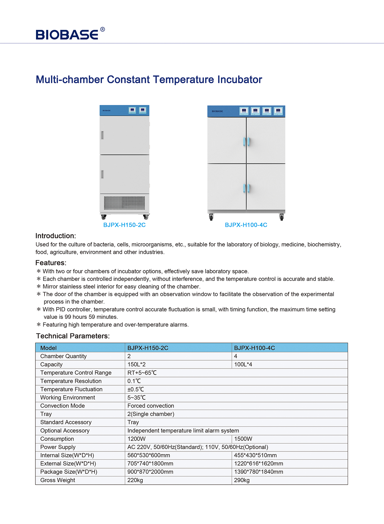 Mehrkammer-Inkubator mit konstanter Temperatur