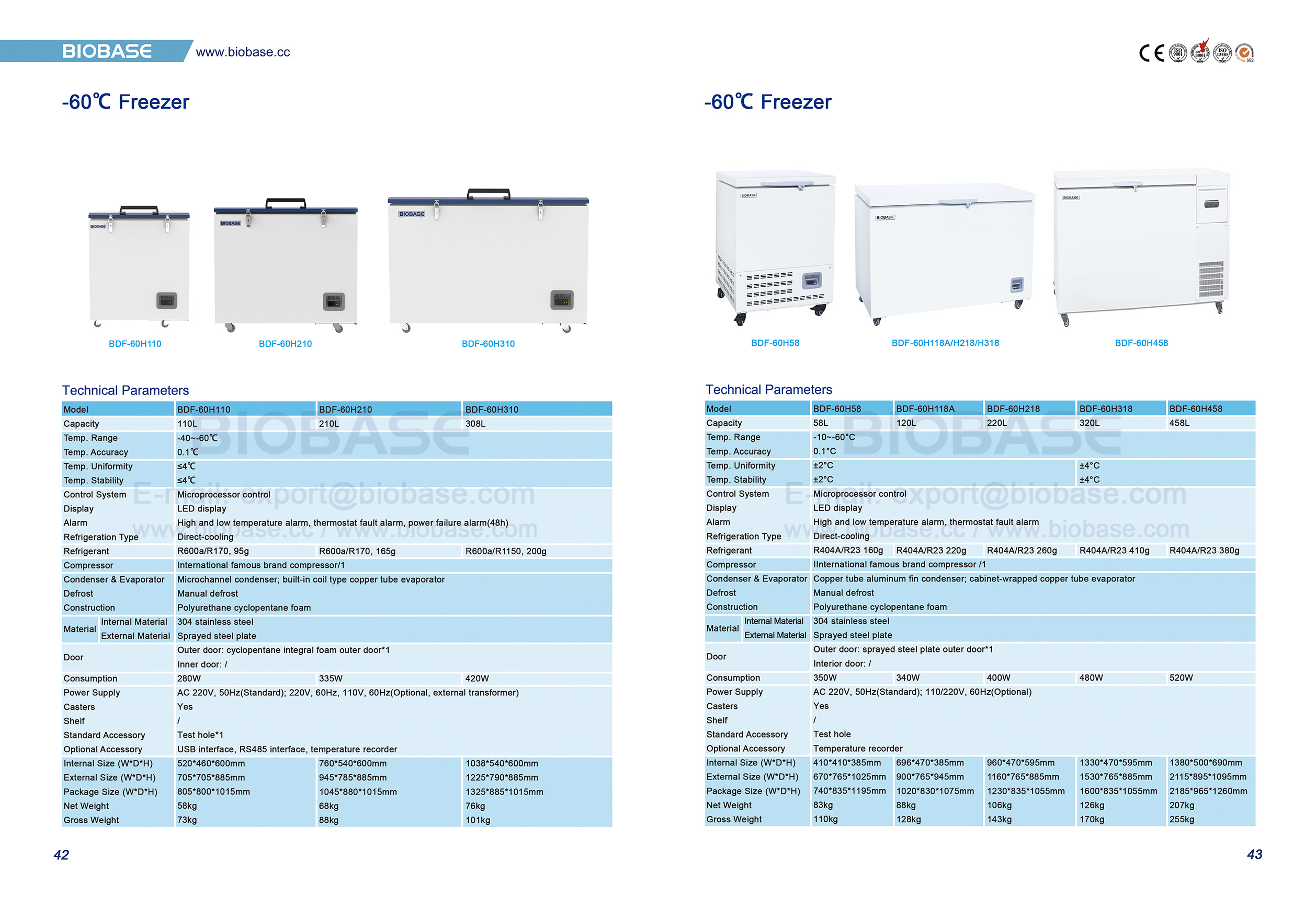 42-43 -60℃ Gefrierschrank
